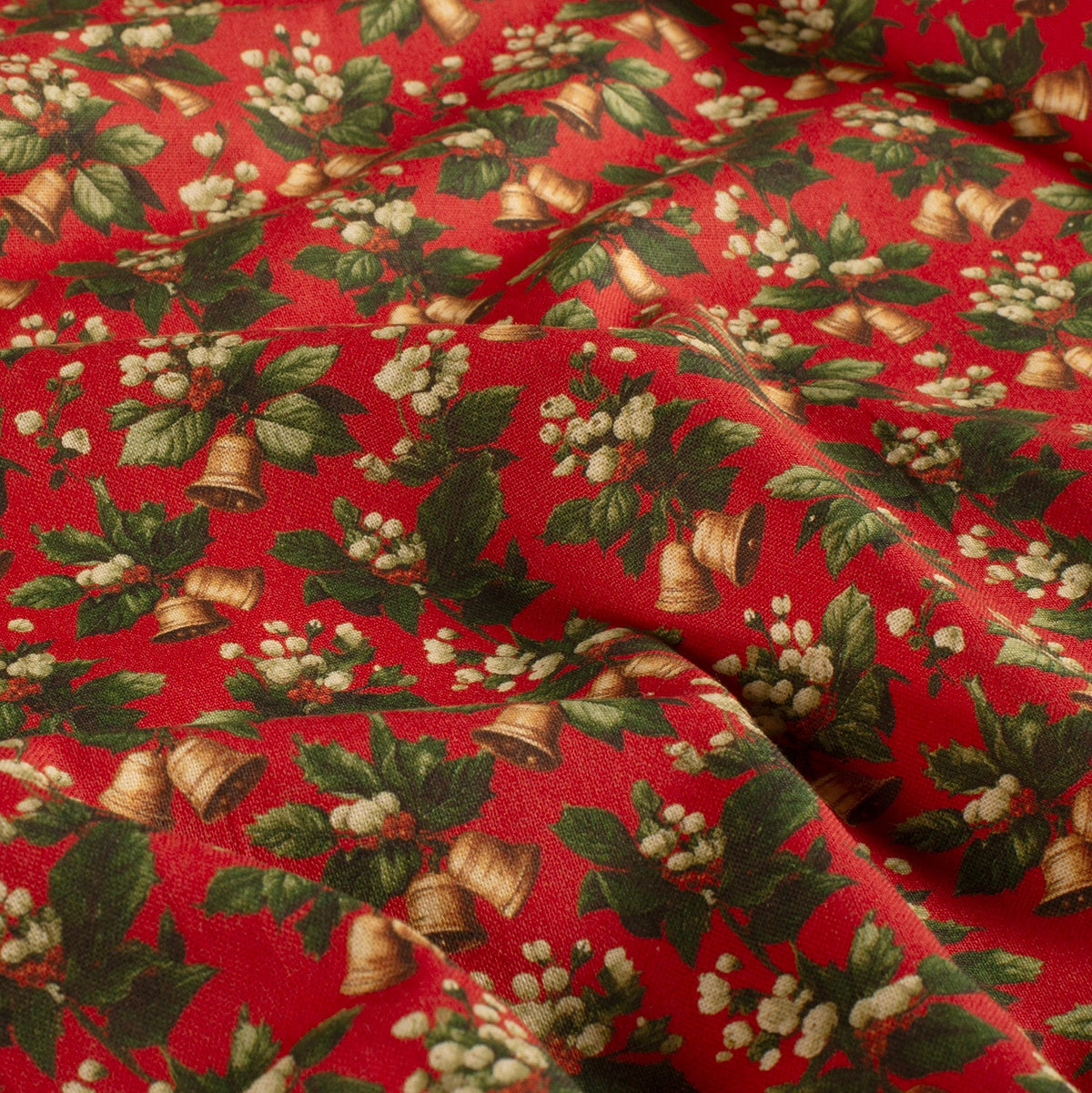 Poplin digitaal kerstmis rood