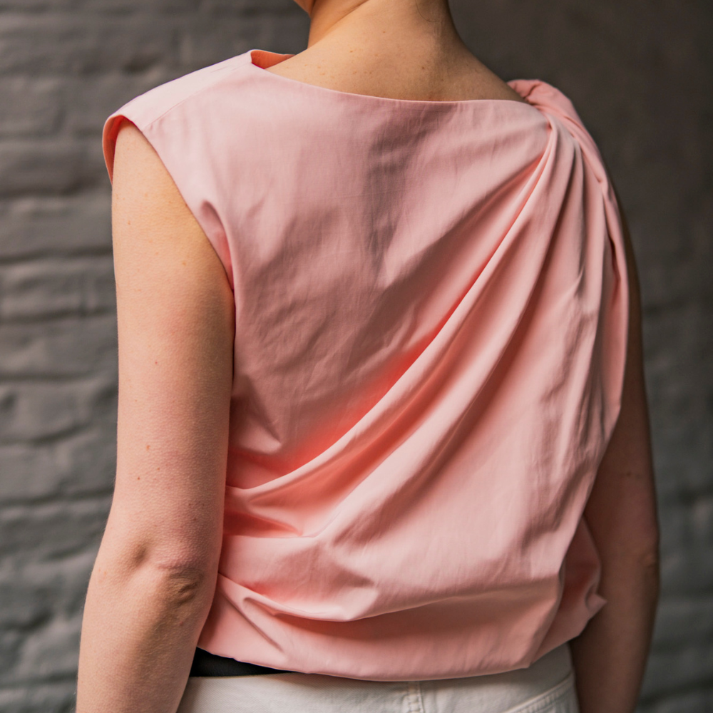 Fibre Mood - Polyester/katoen trench water res. roze