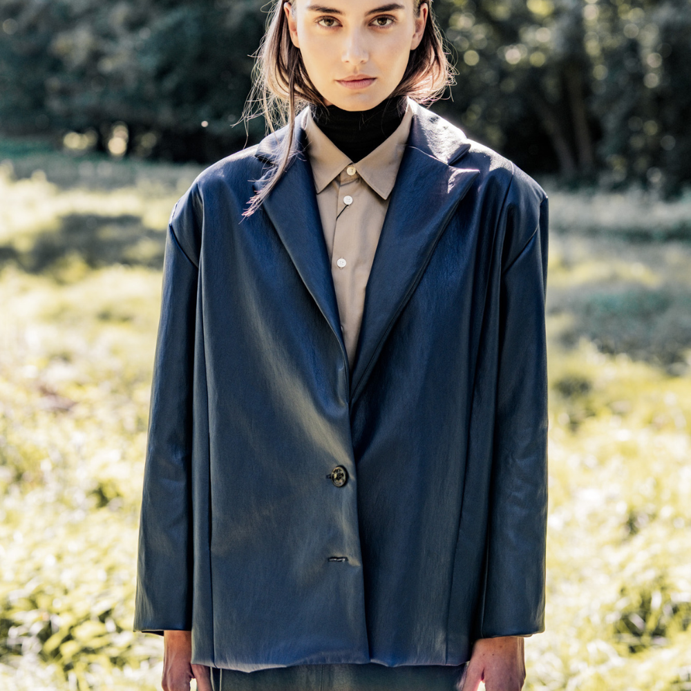 Fibre Mood - Vegan leather donkerblauw