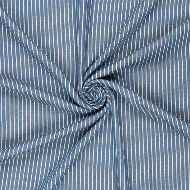 Lyocell 5.3 OZ strepen jeansblauw