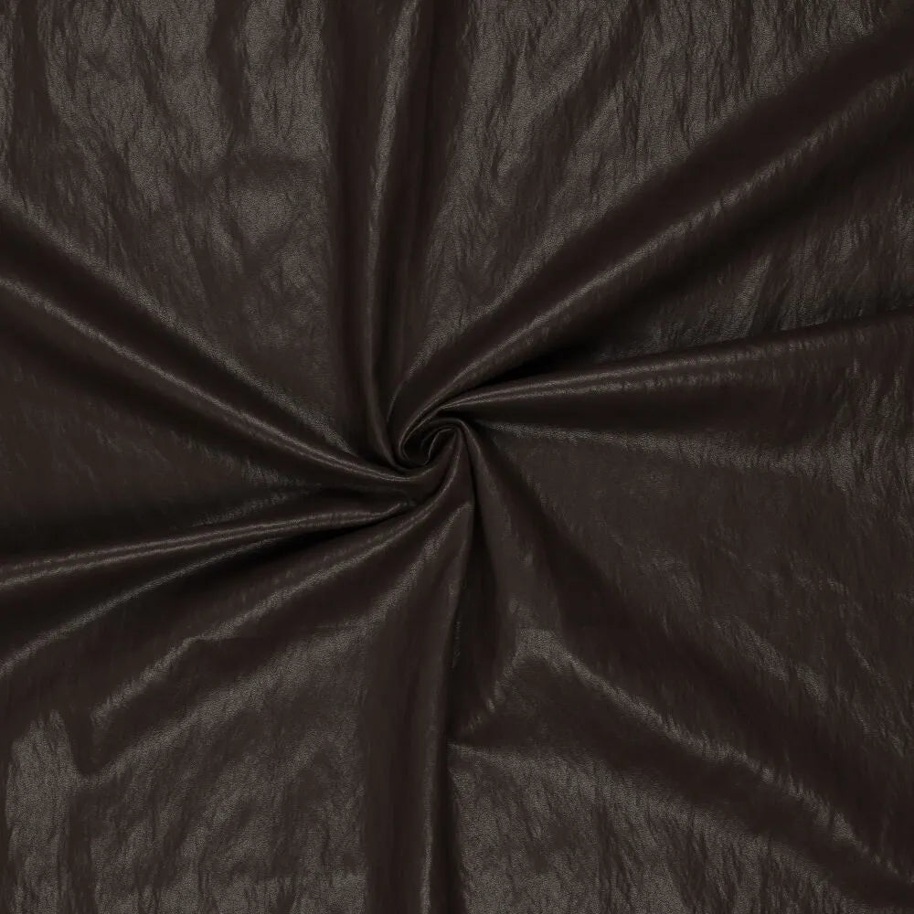 Washed vegan leather donkerbruin