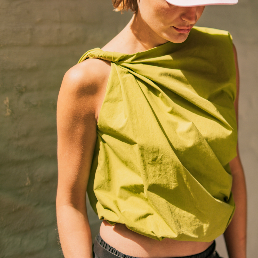 Fibre Mood - Poplin stone washed groen