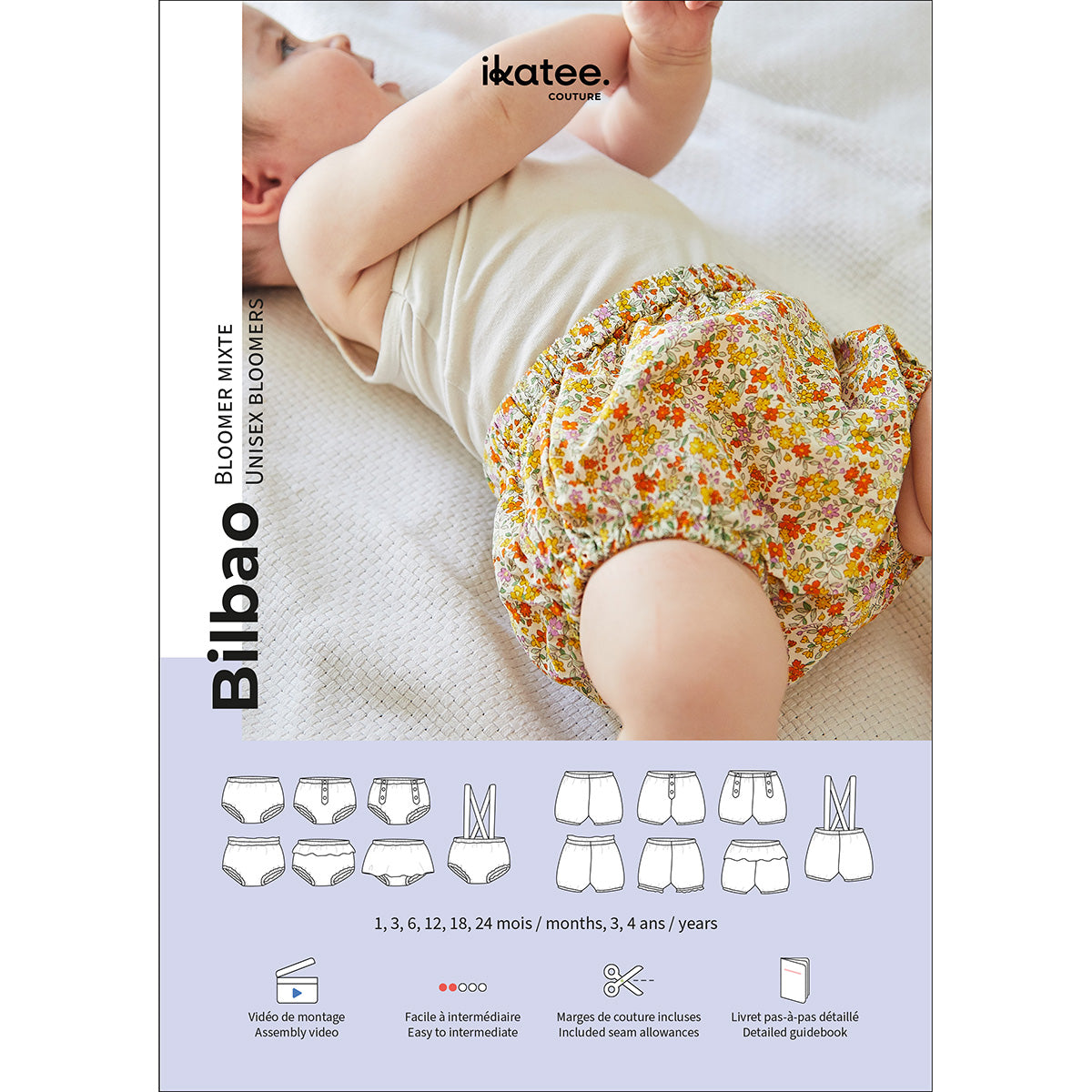 Ikatee - Bilbao baby bloomers (papieren patroon)
