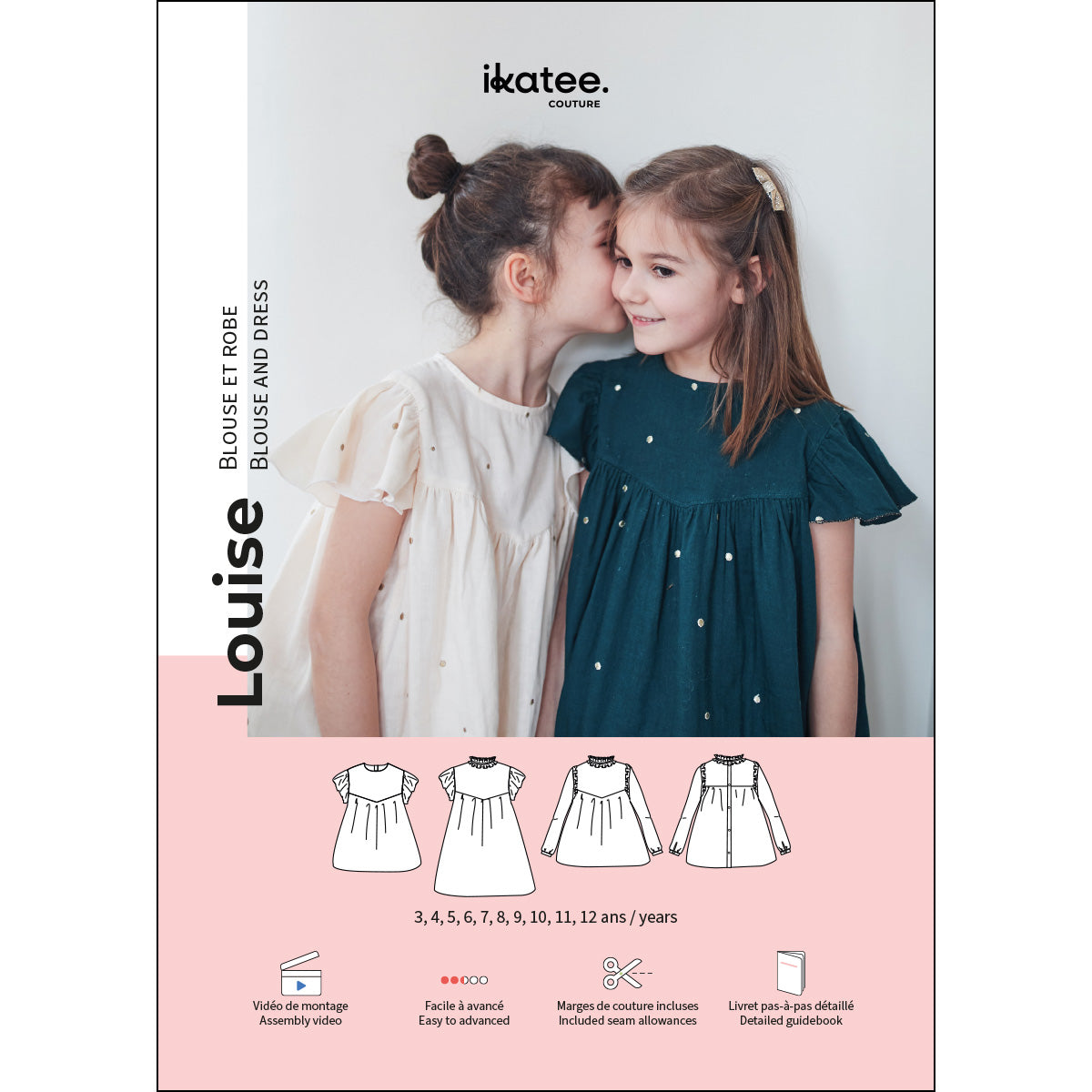 Ikatee - Louise blouse/jurk kids (papieren patroon)
