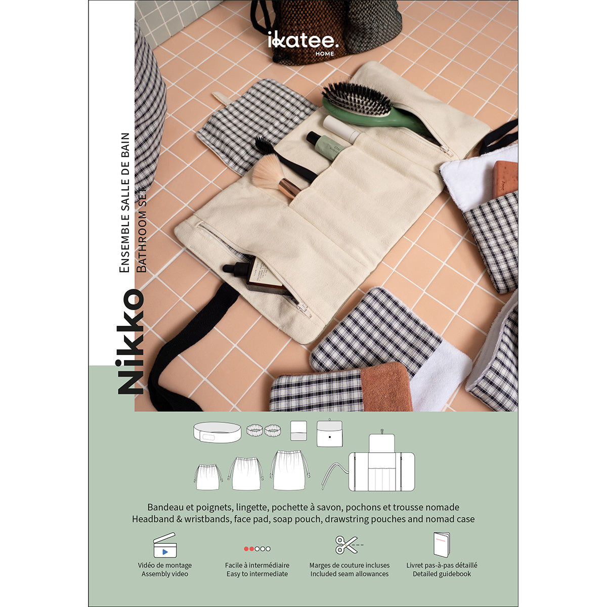 PRE-ORDER Ikatee - Nikko badkamer accesoires (papieren patroon)