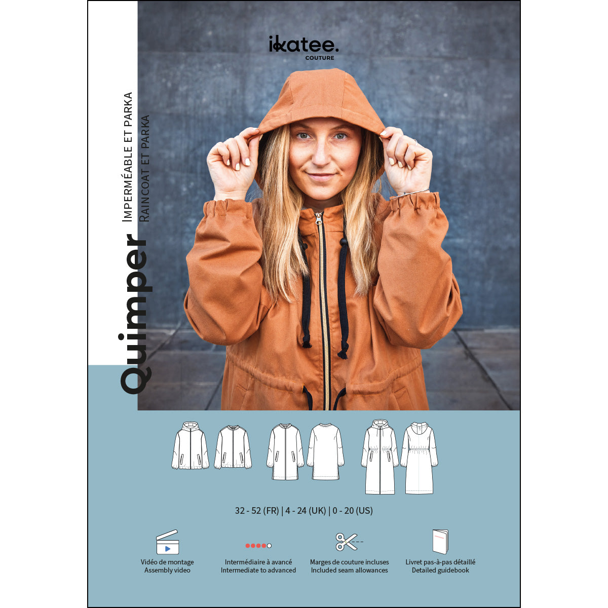 Ikatee - Quimper parka dames (papieren patroon)
