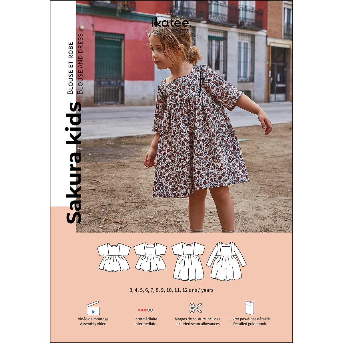 Ikatee - Sakura blouse/jurk kids (papieren patroon)