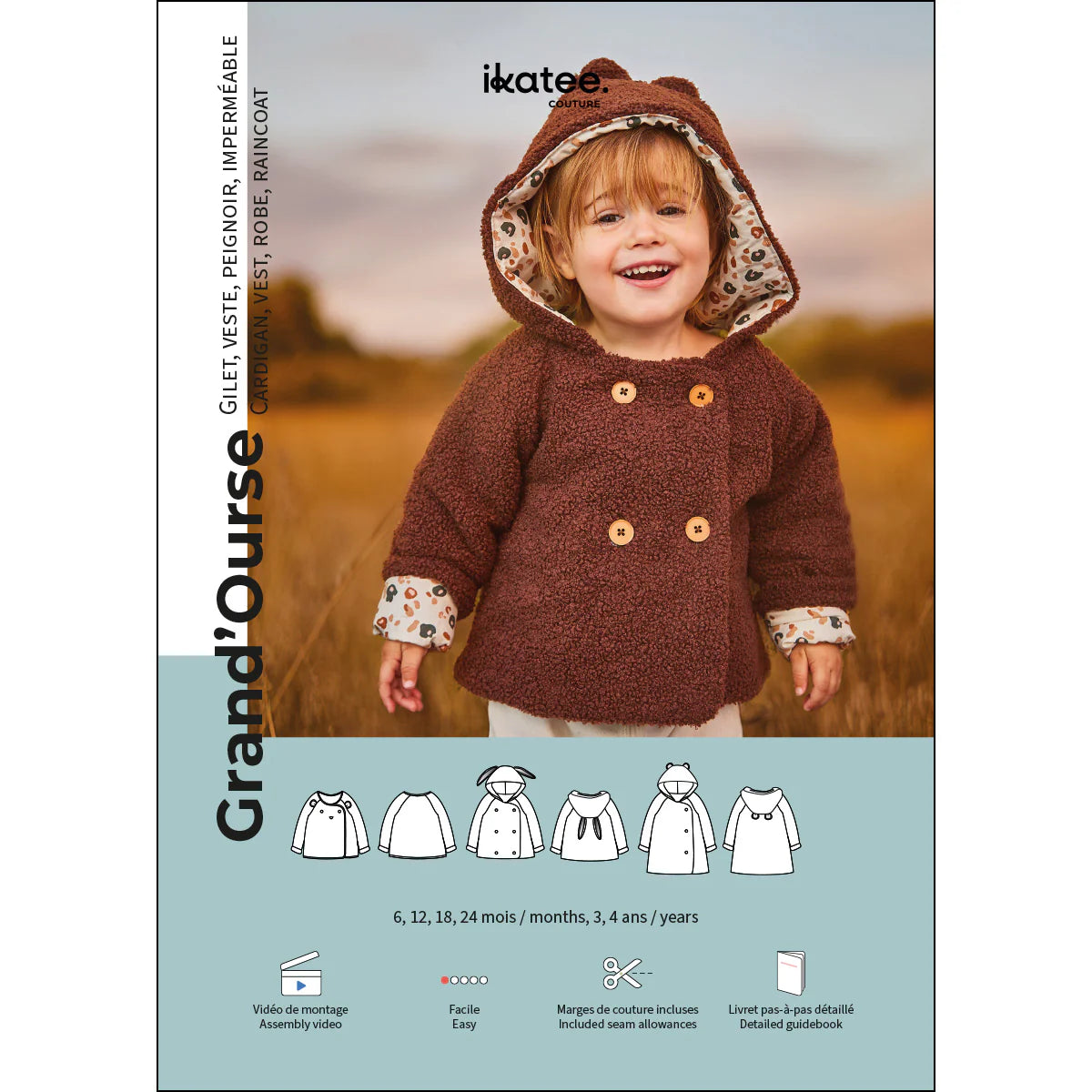 Ikatee - Grand'ourse jasje baby (papieren patroon)