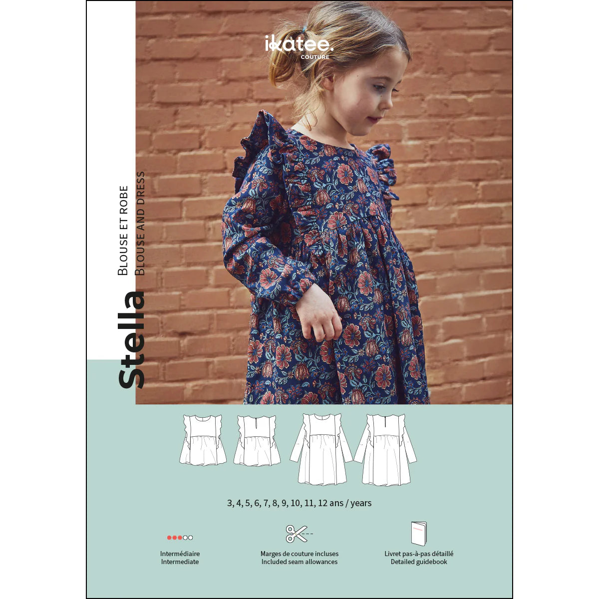 Ikatee - Stella blouse/jurk kids (papieren patroon)