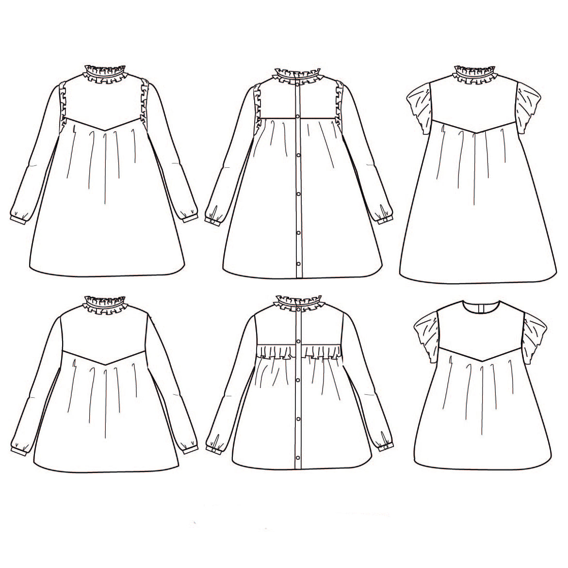Ikatee - Louise blouse/jurk dames (papieren patroon)
