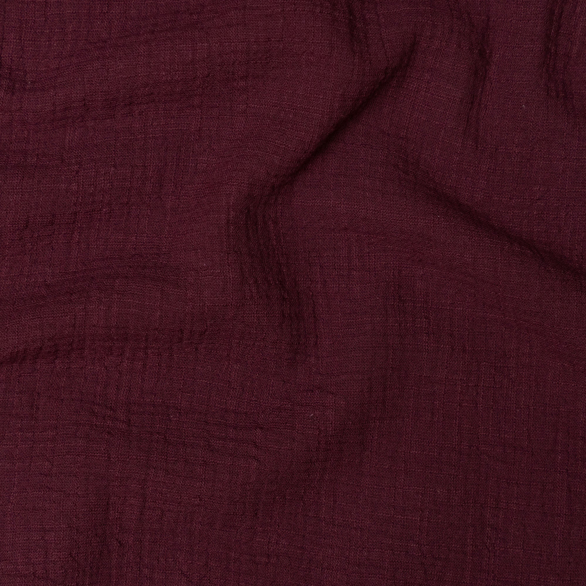 Fibre Mood - Geweven slub double gauze donker bordeaux