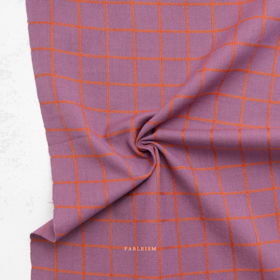 Fableism - Fine dandy katoen ruiten plum