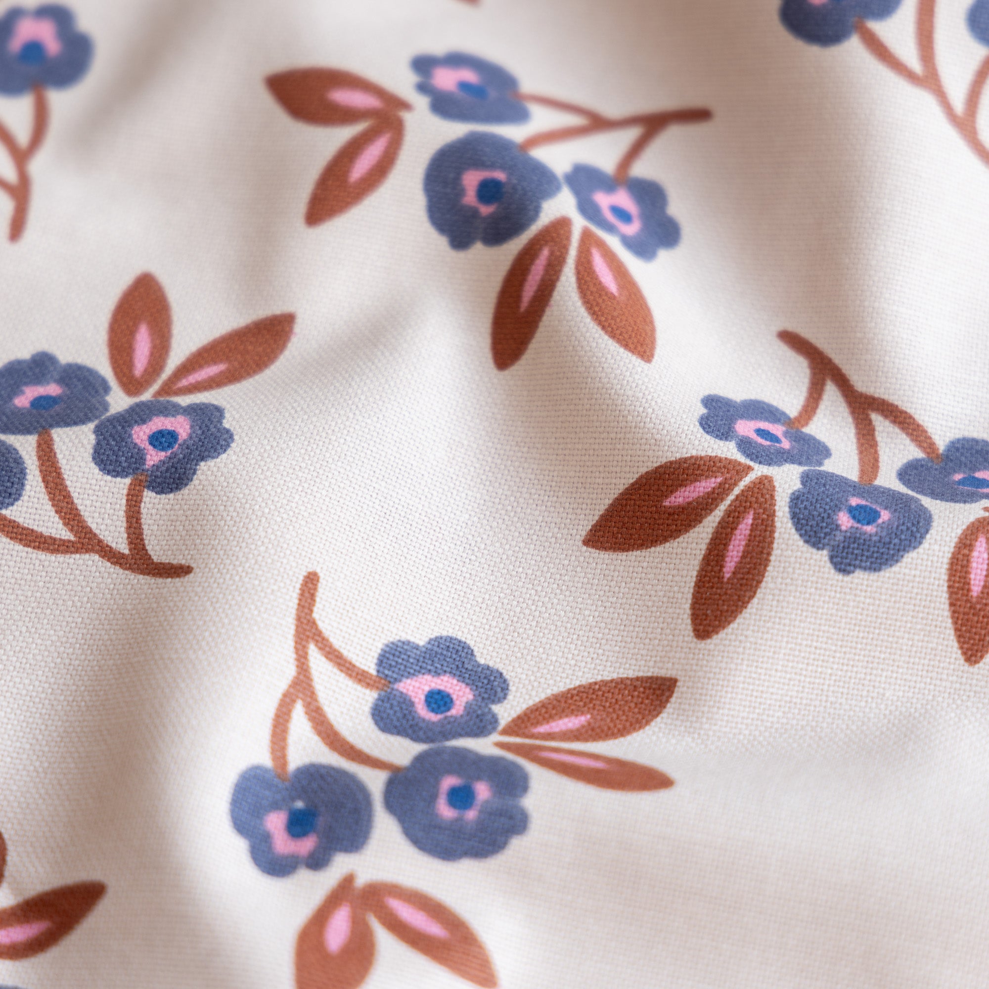 Half panama canvas bloemen macia caramel