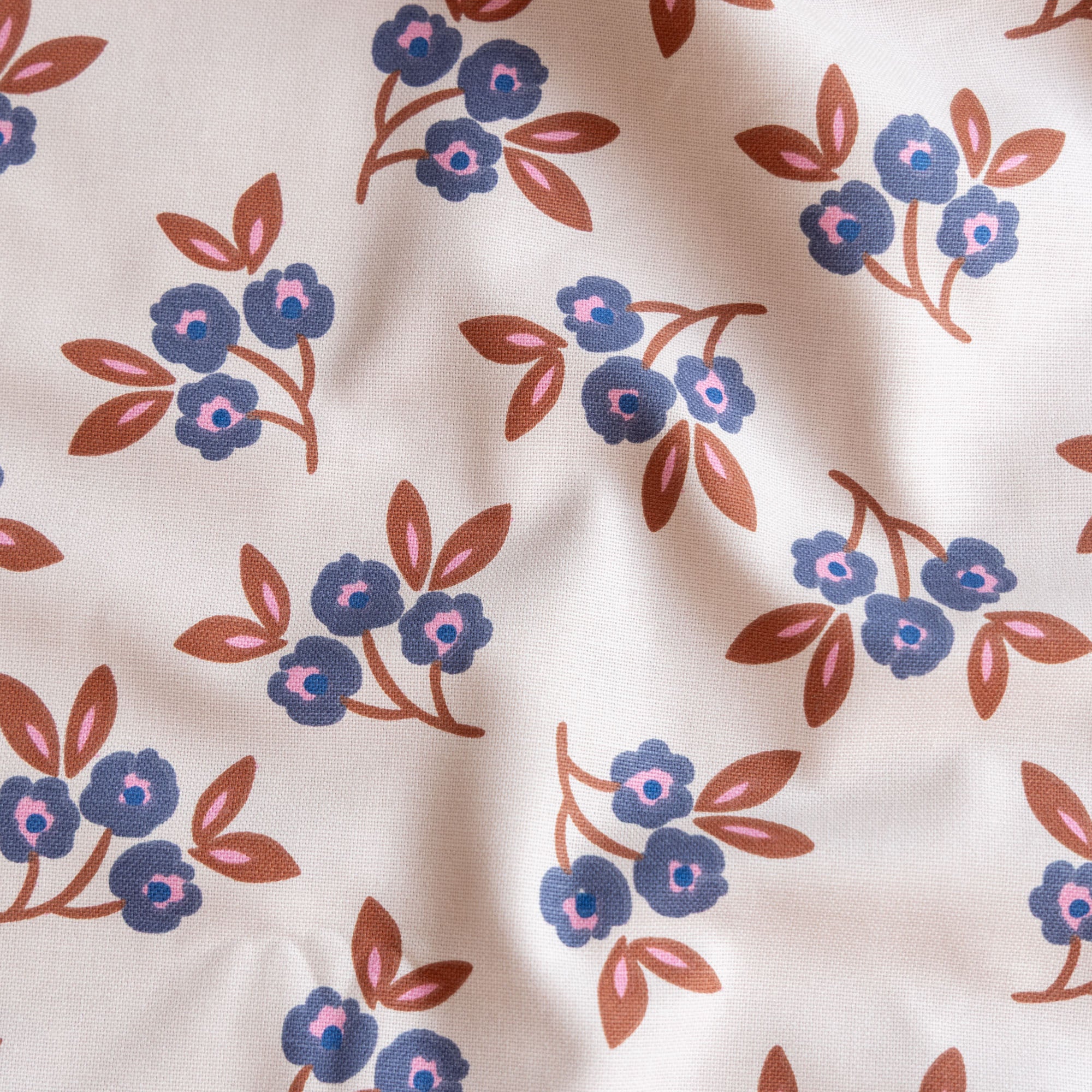 Half panama canvas bloemen macia caramel