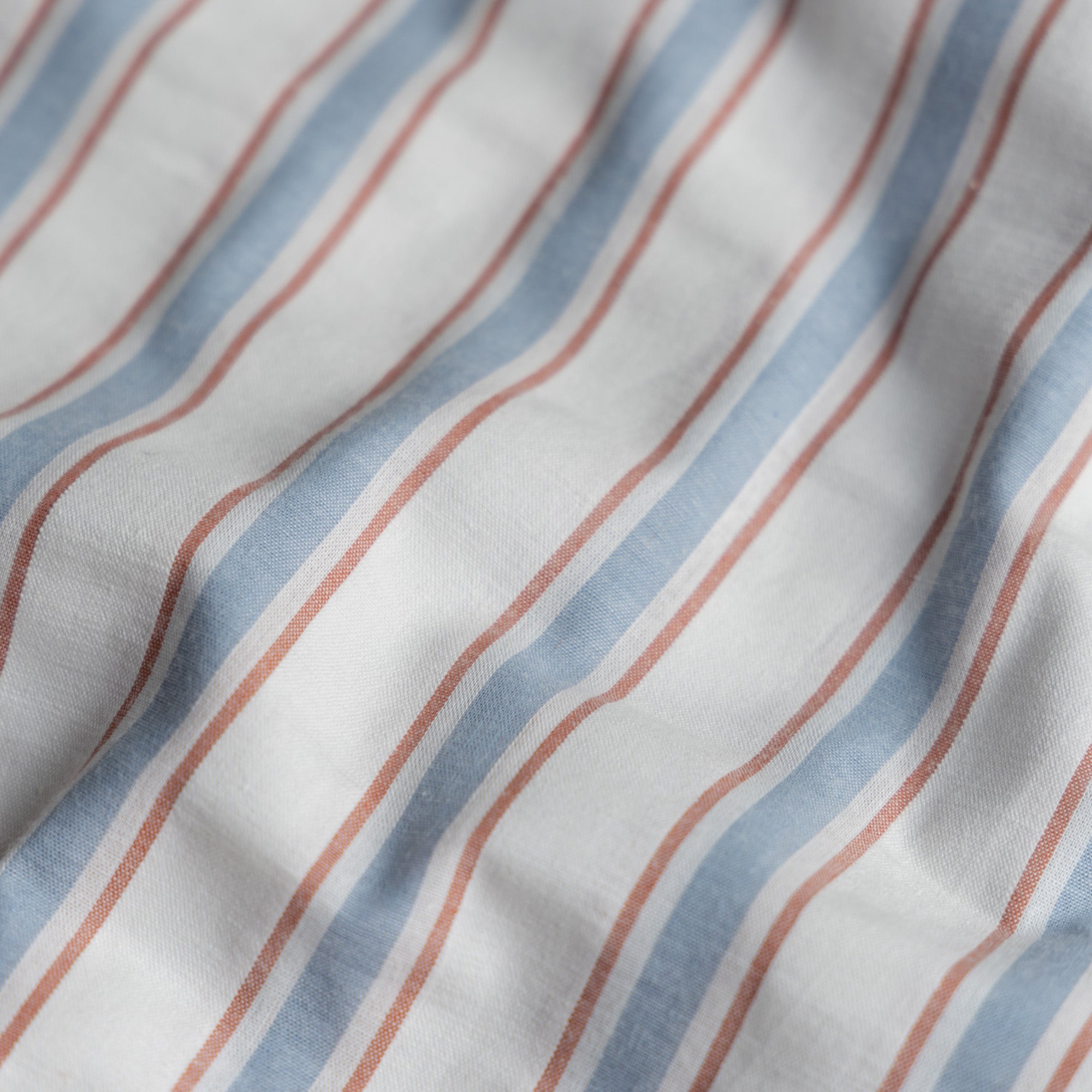 Seersucker strepen sam offwhite/blauw