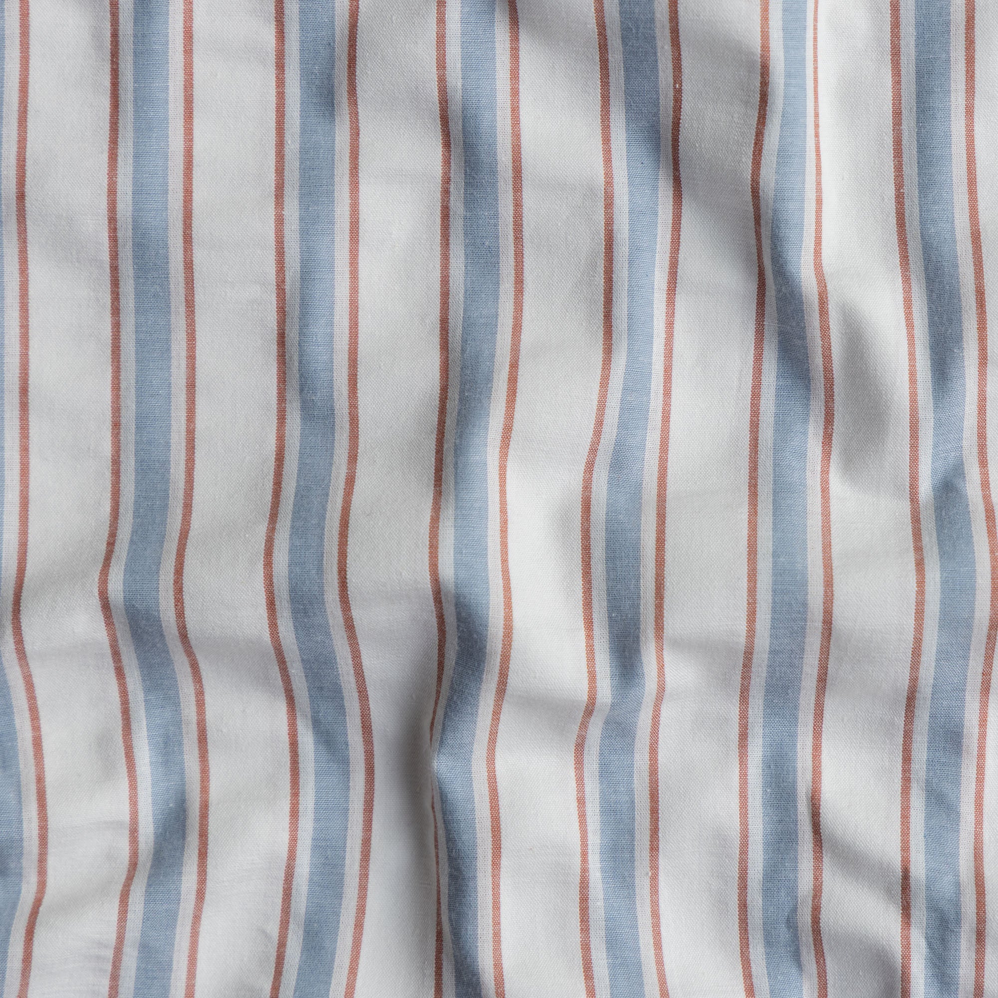 Seersucker strepen sam offwhite/blauw