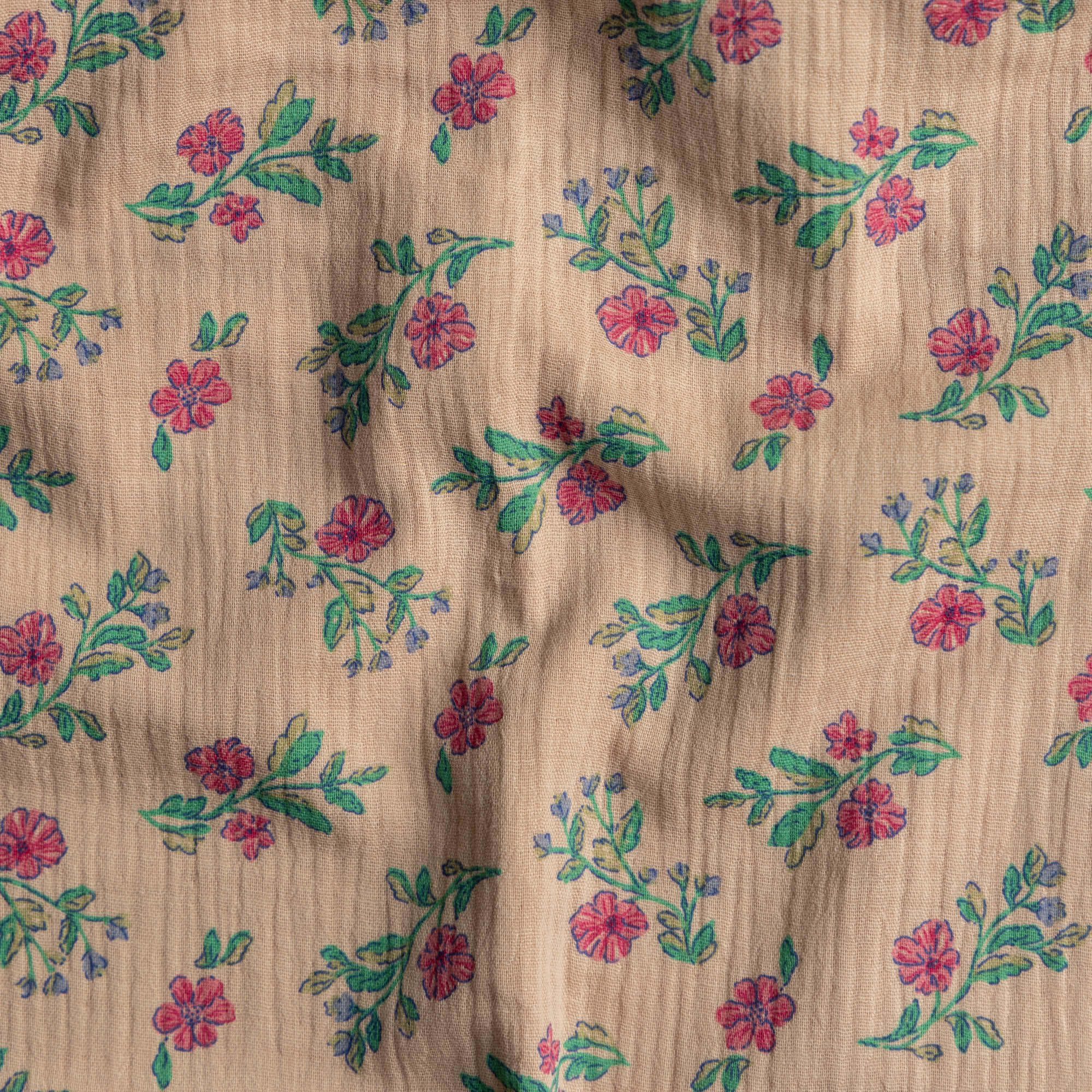 Hydrofiel bloemen lina beige