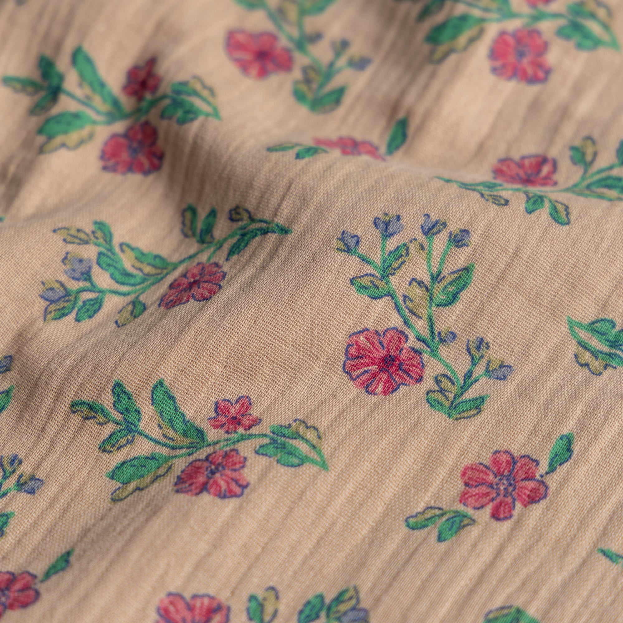Hydrofiel bloemen lina beige
