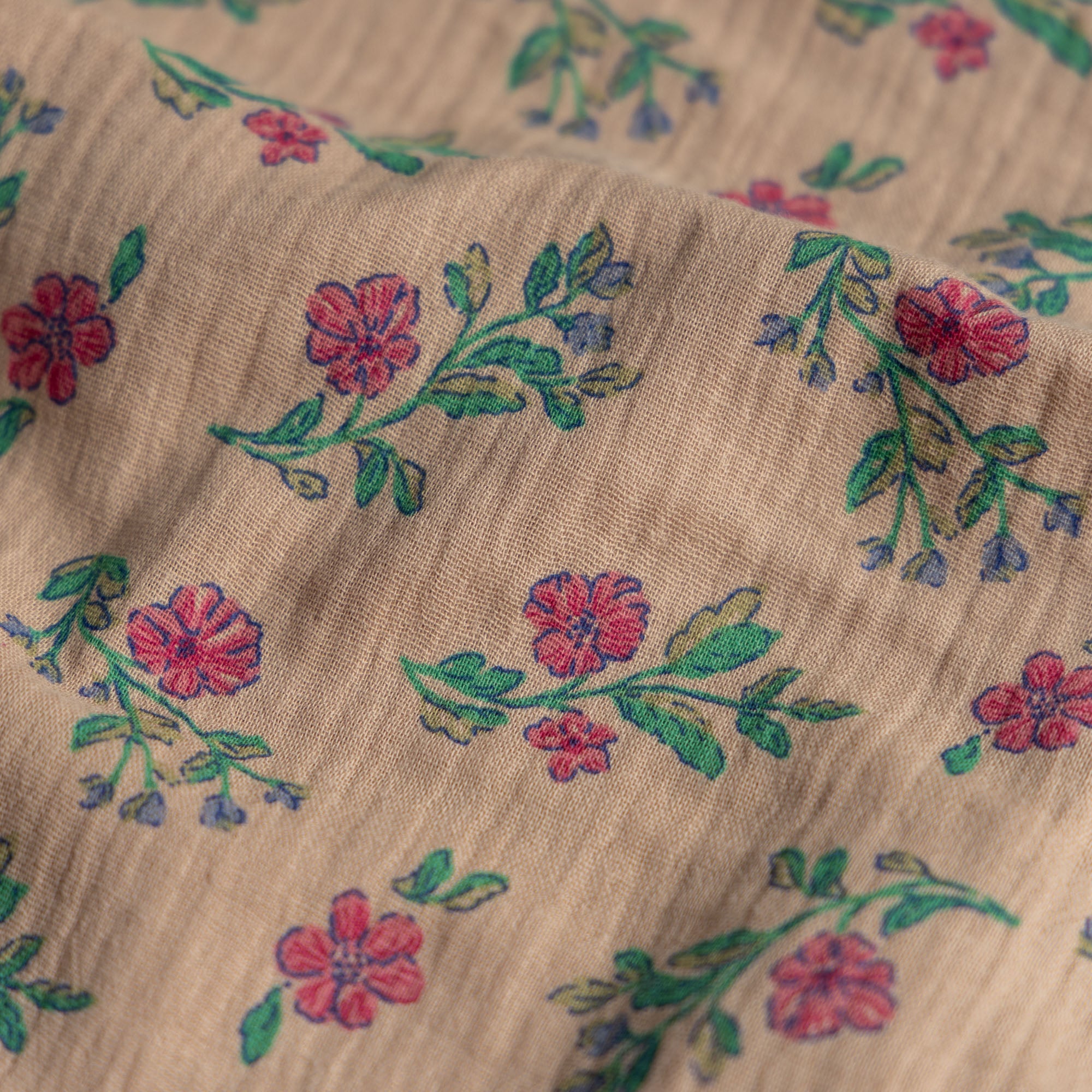 Hydrofiel bloemen lina beige