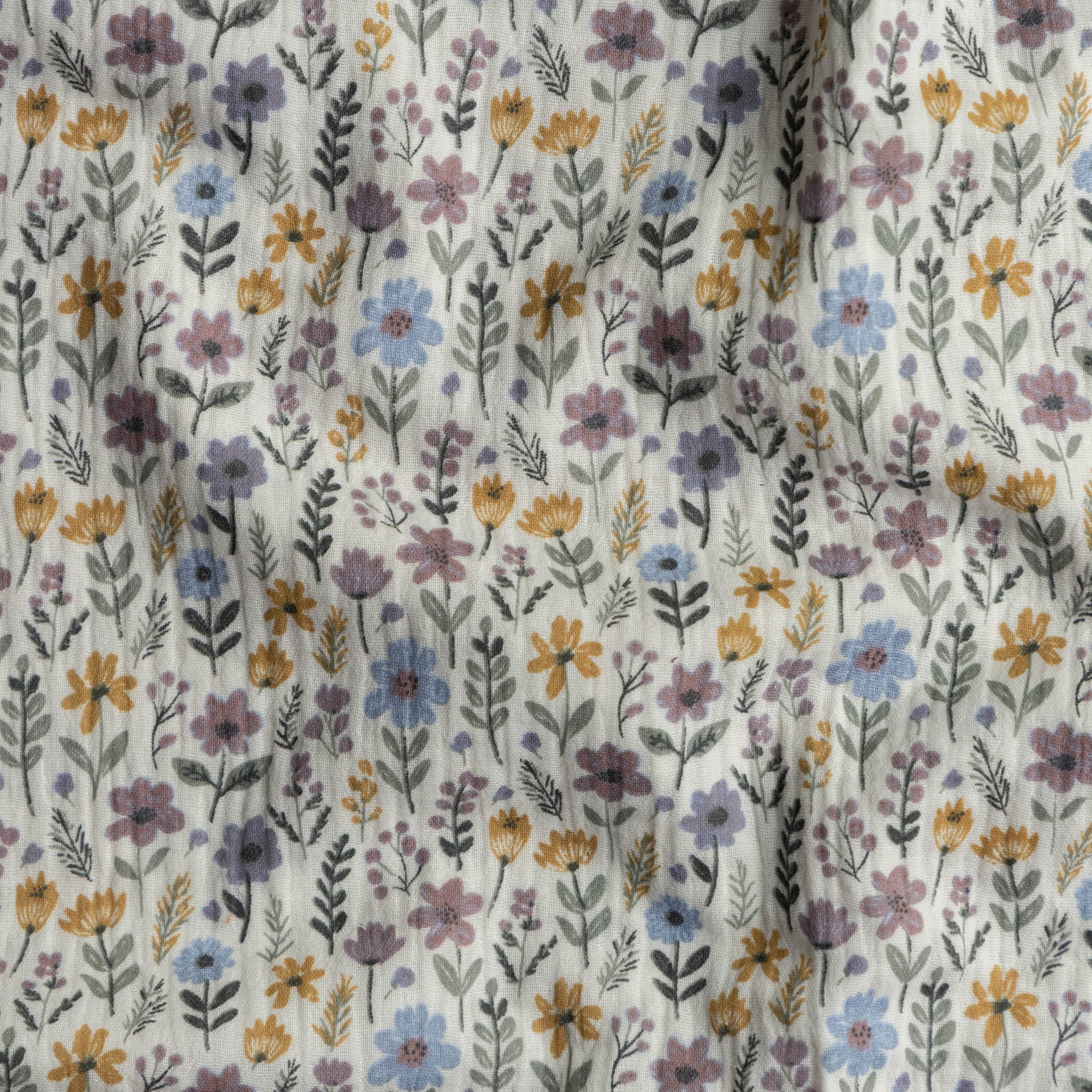 Hydrofiel bloemen maddy ecru/lila