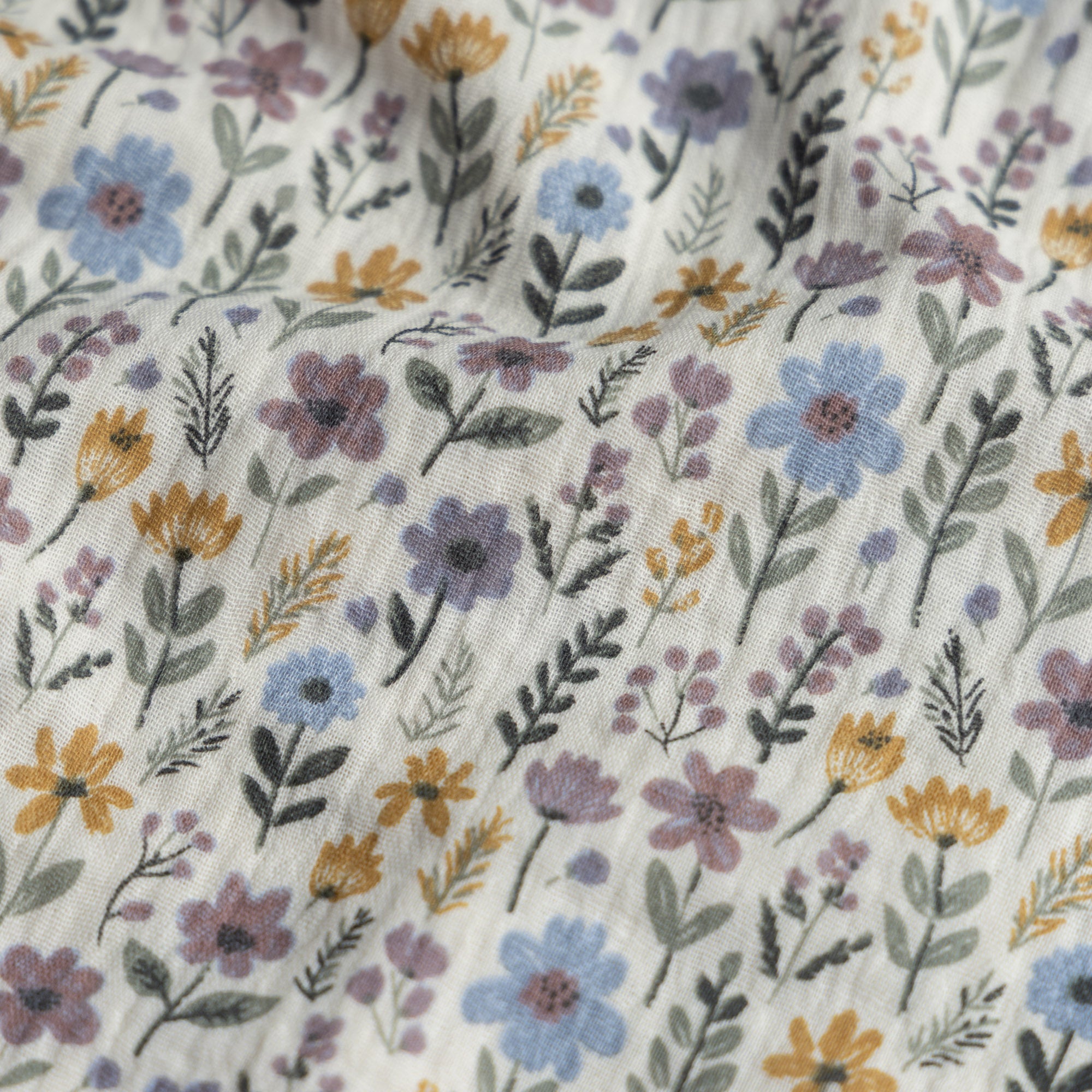 Hydrofiel bloemen maddy ecru/lila