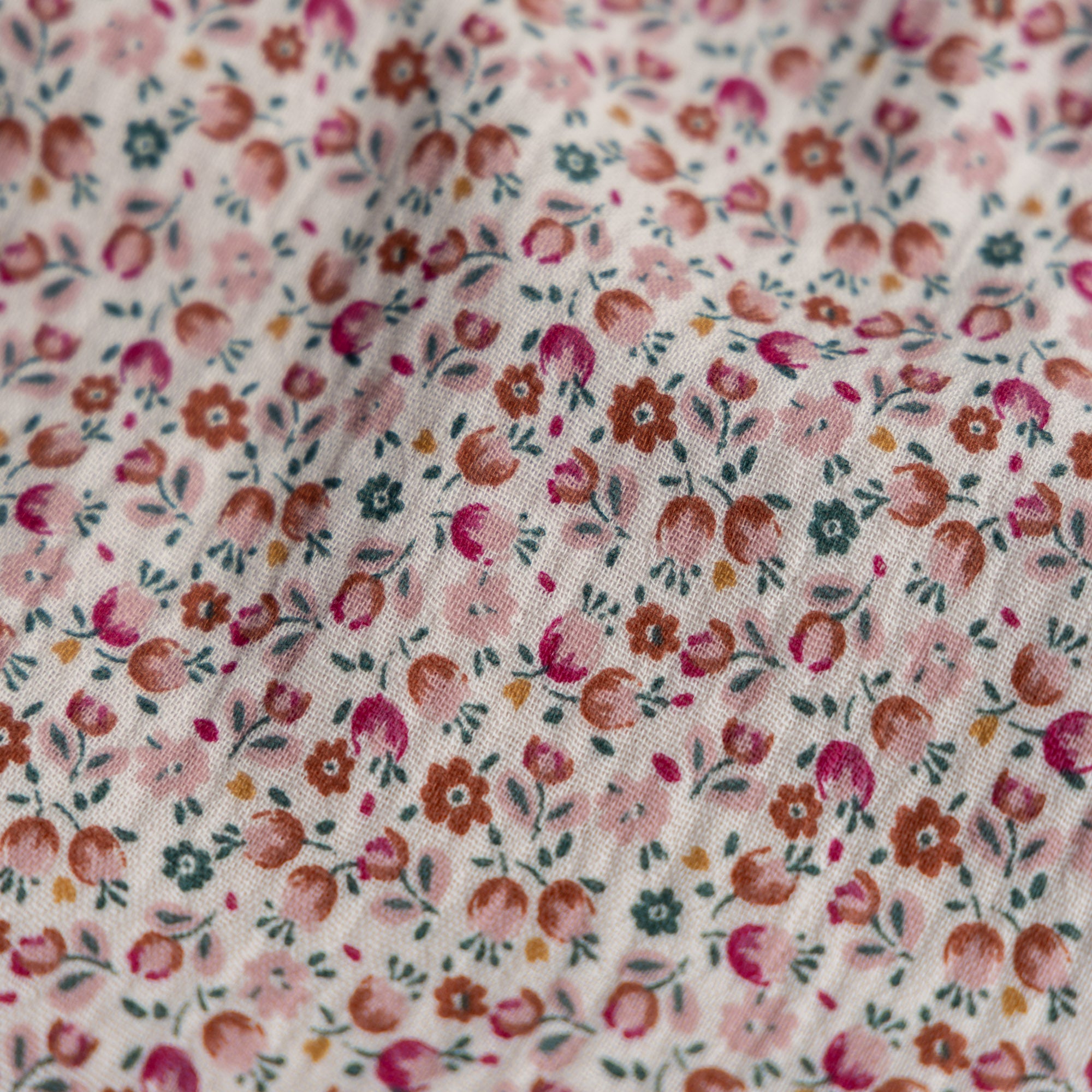 Hydrofiel bloemen caseille offwhite/roze