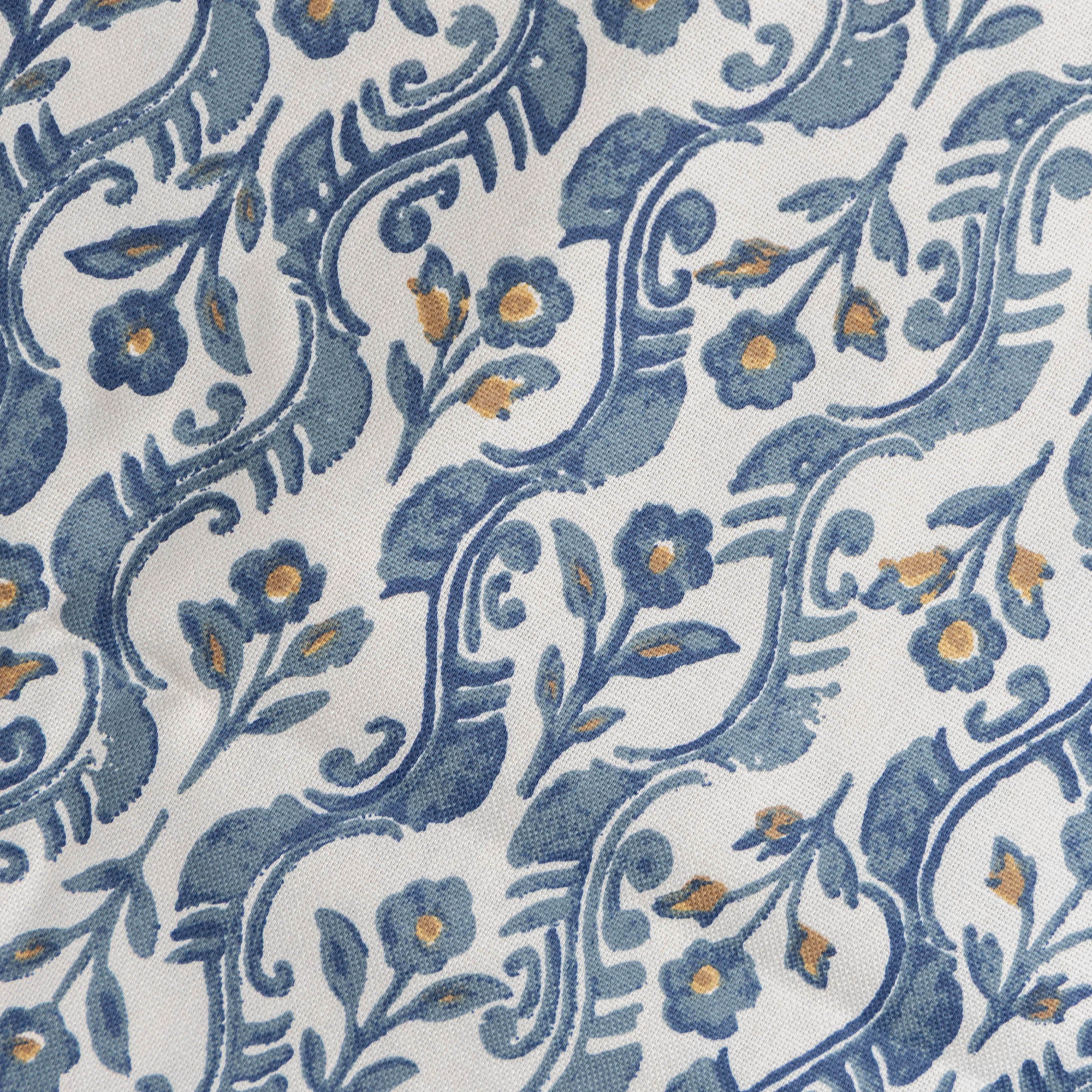 Half panama canvas bloemen kandla blauw