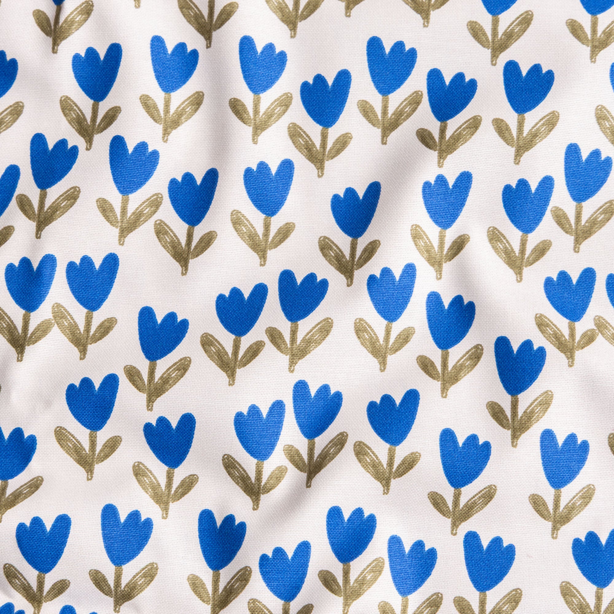 Half panama canvas tulpen blauw