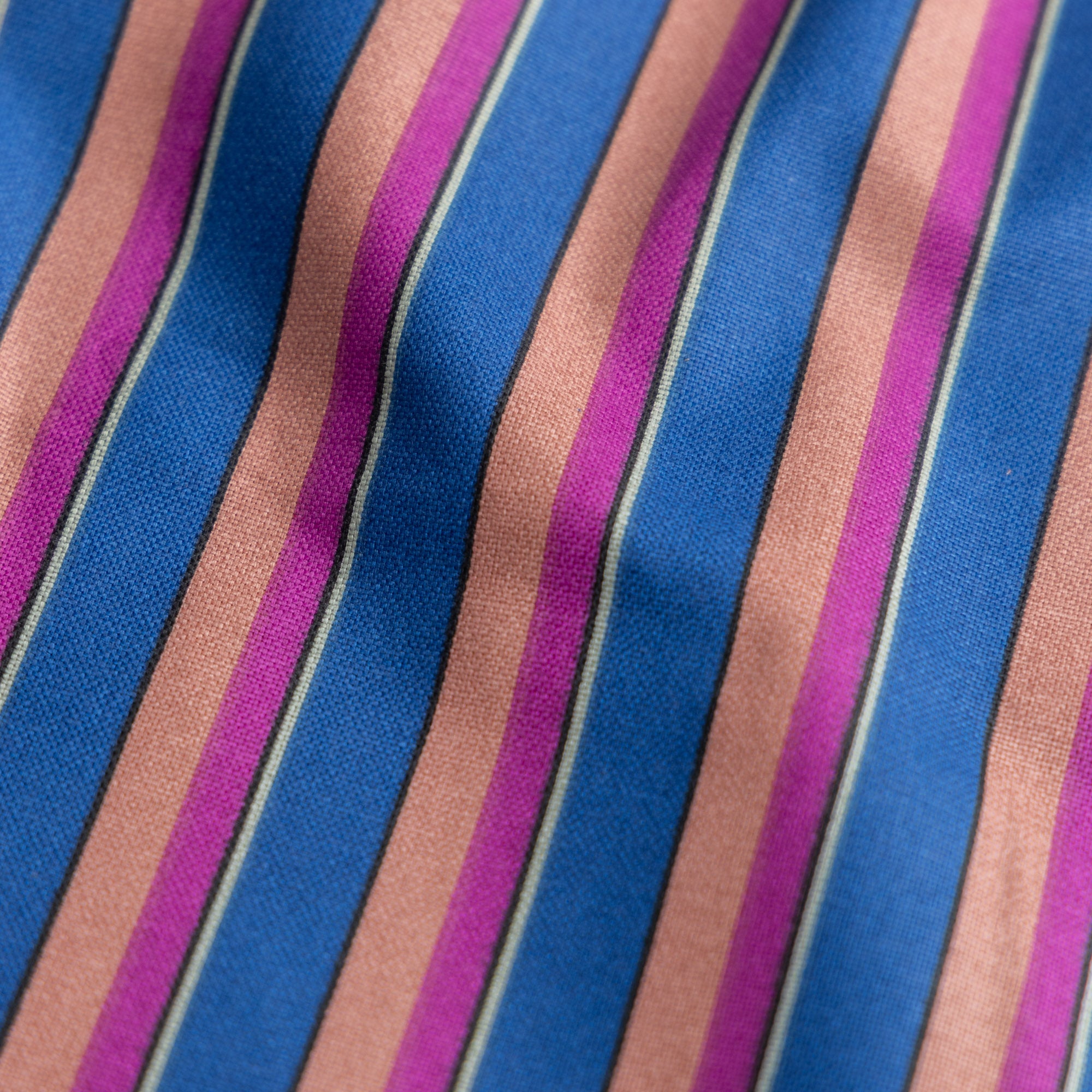 Half panama canvas strepen indigo/dahlia