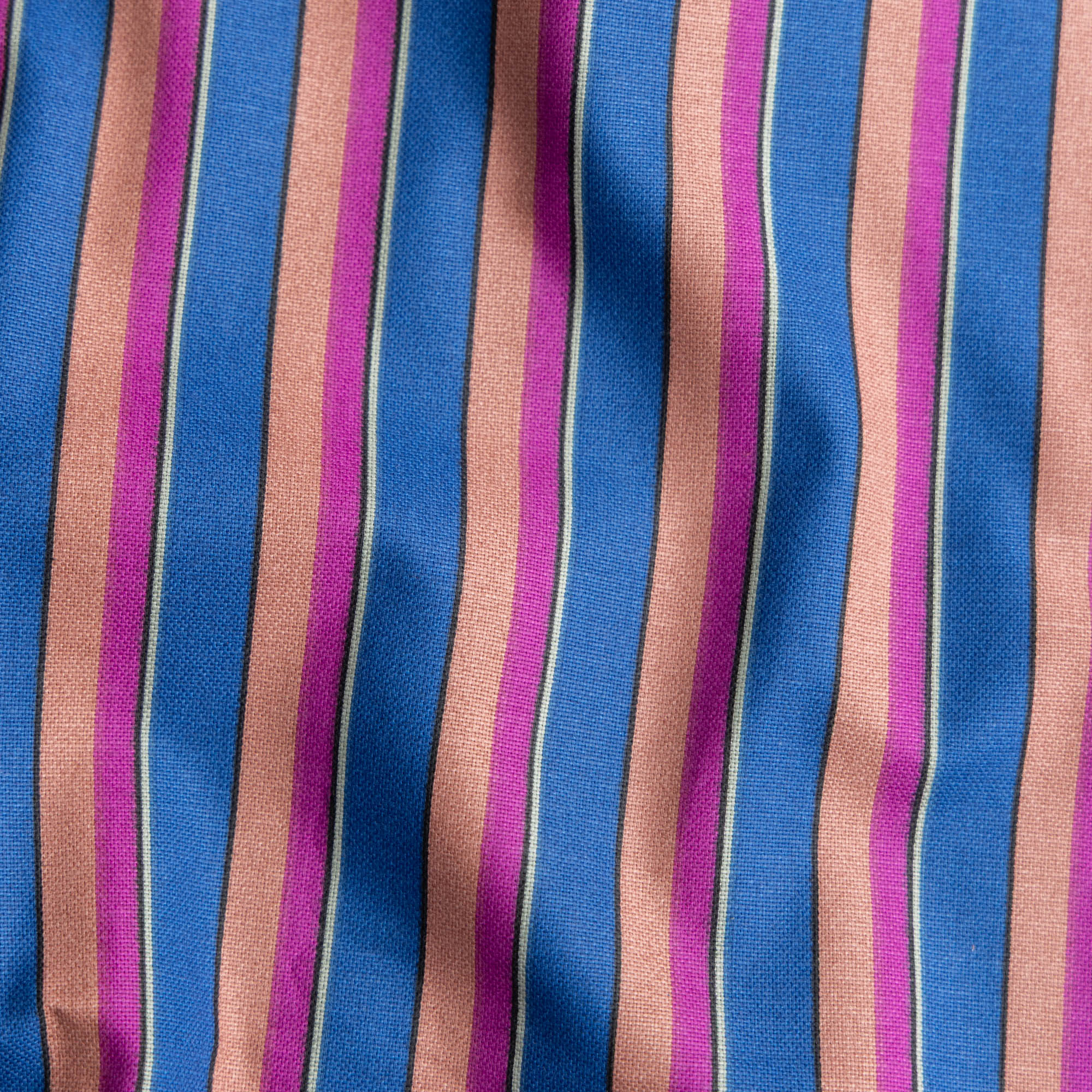 Half panama canvas strepen indigo/dahlia
