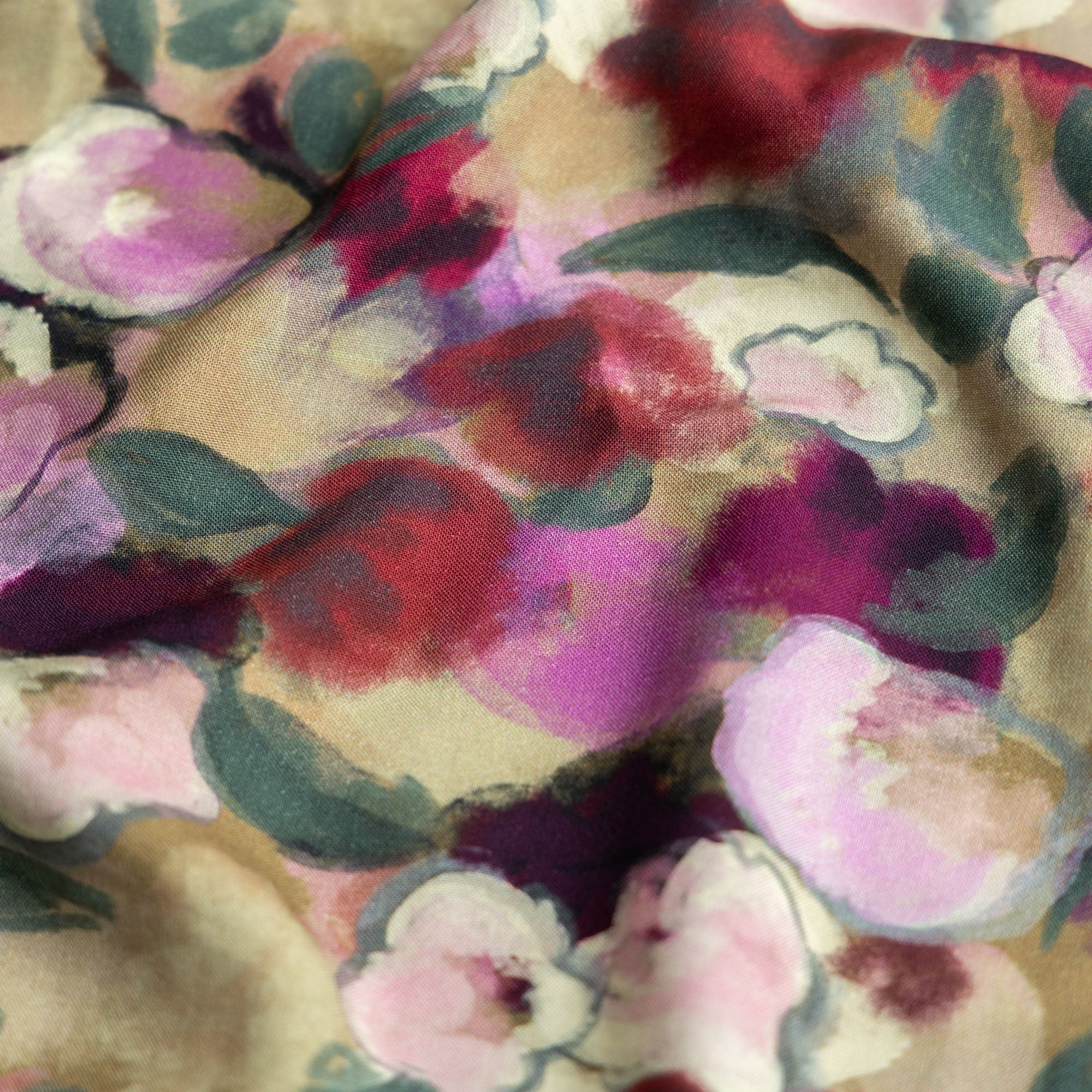 Viscose bloemen sofia mosgroen