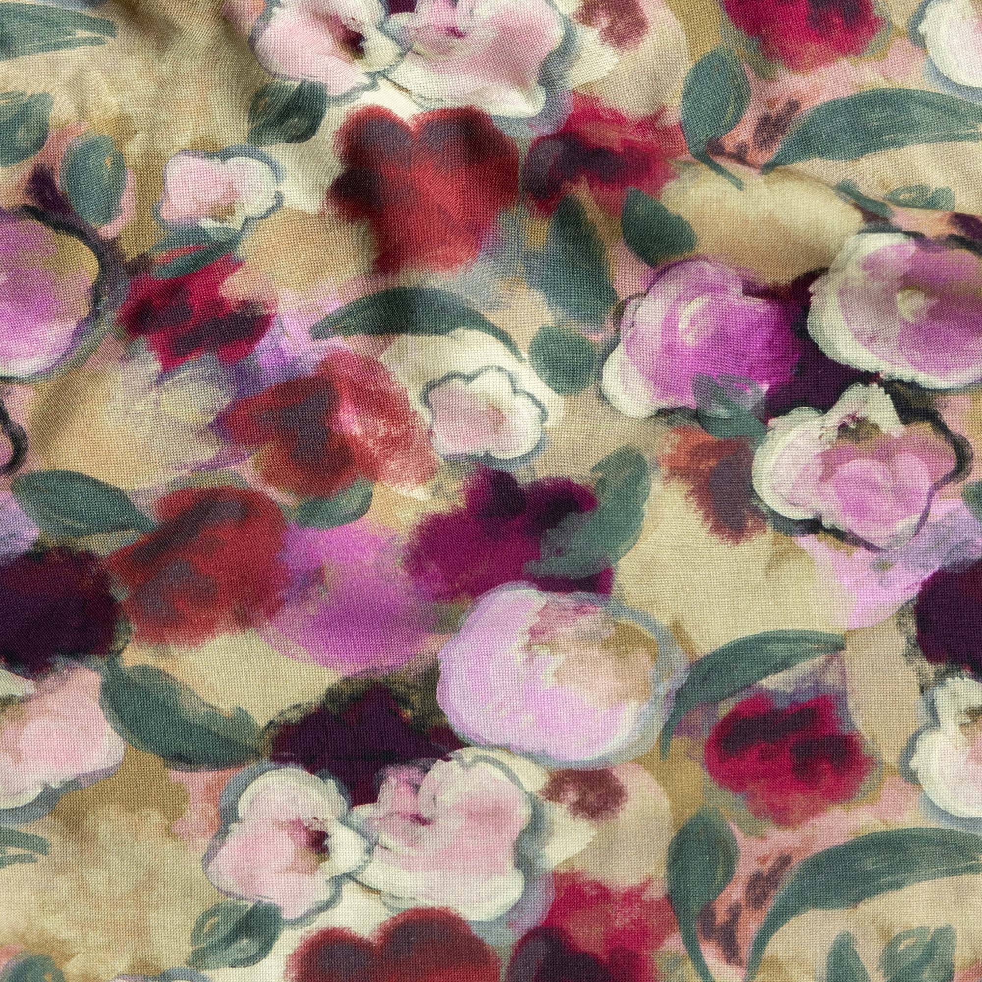 Viscose bloemen sofia mosgroen