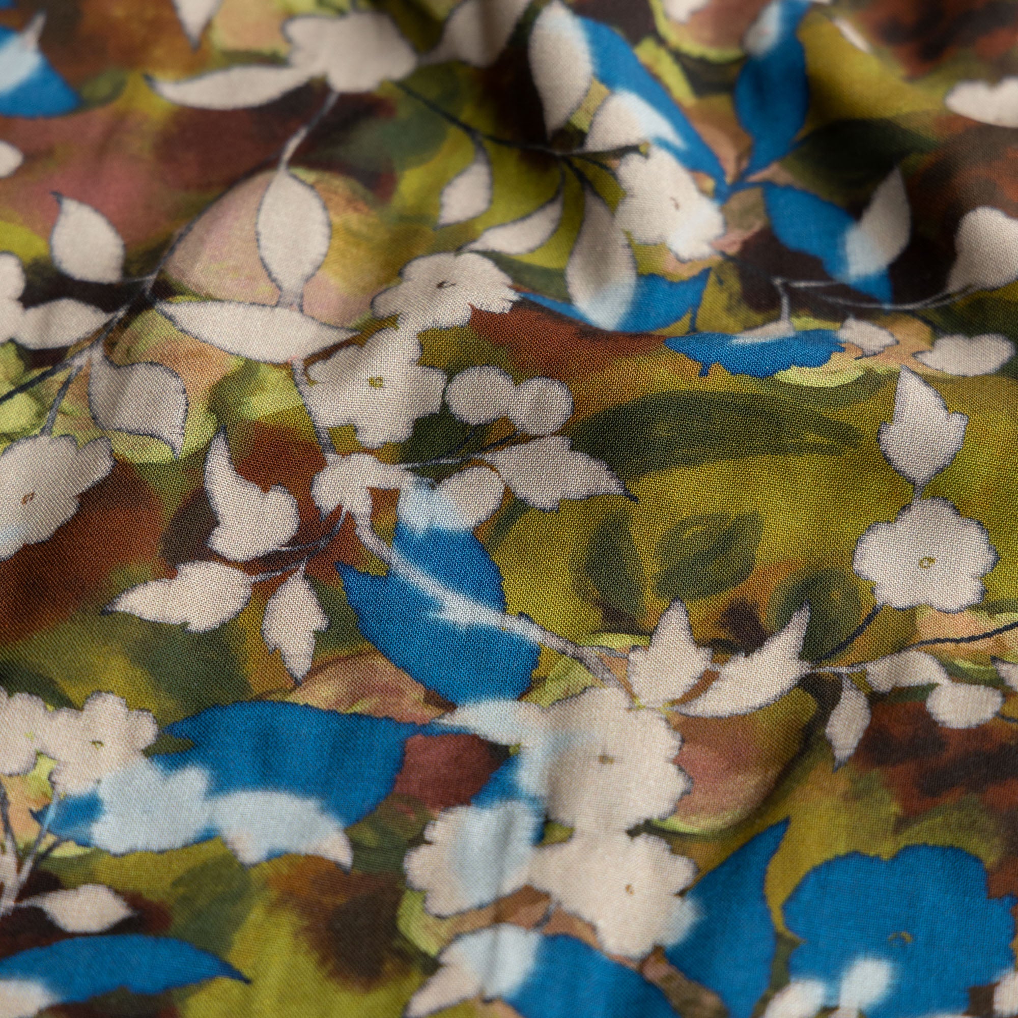Viscose bloemen alessa mosgroen
