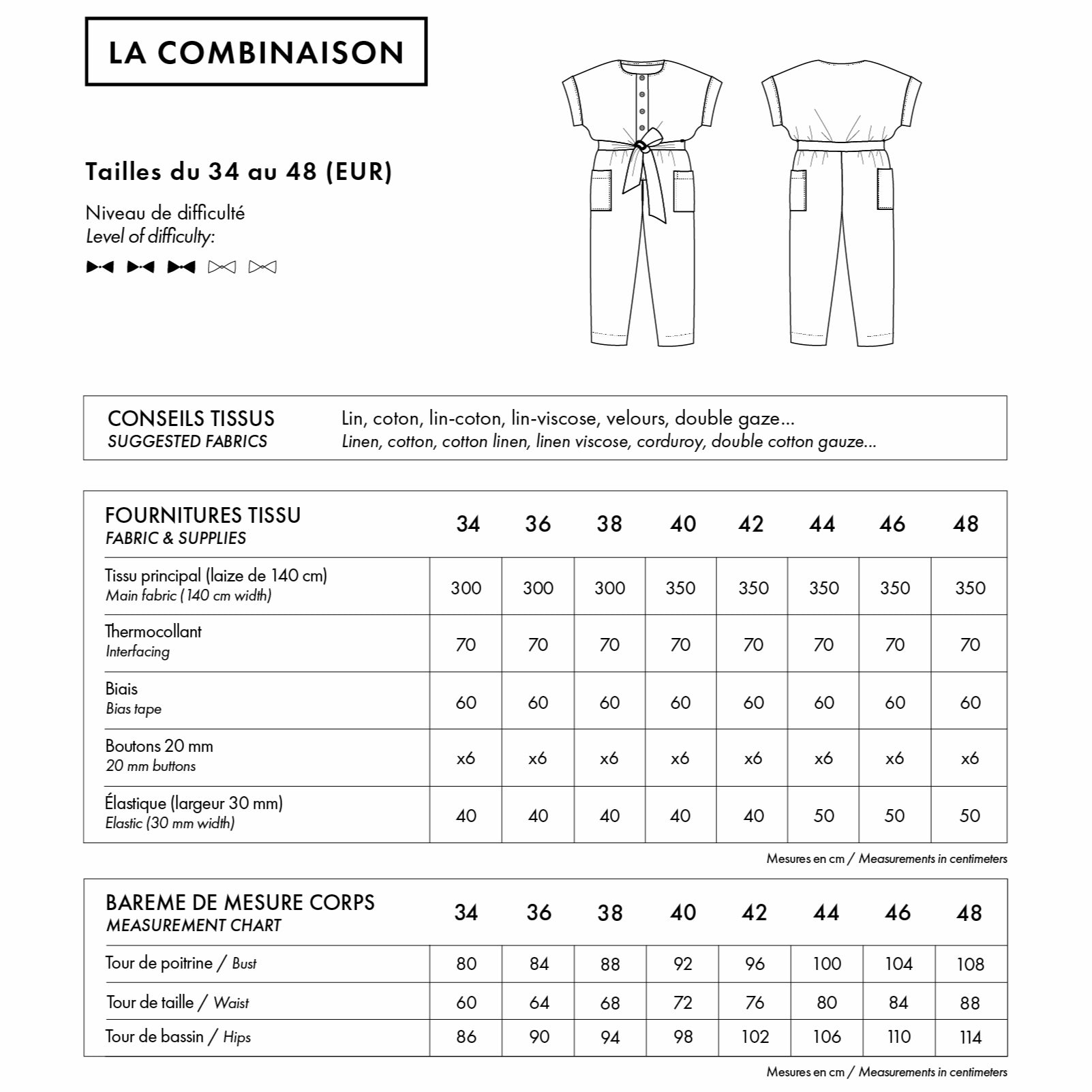 Atelier Brunette - La Combinasion (papieren patroon)