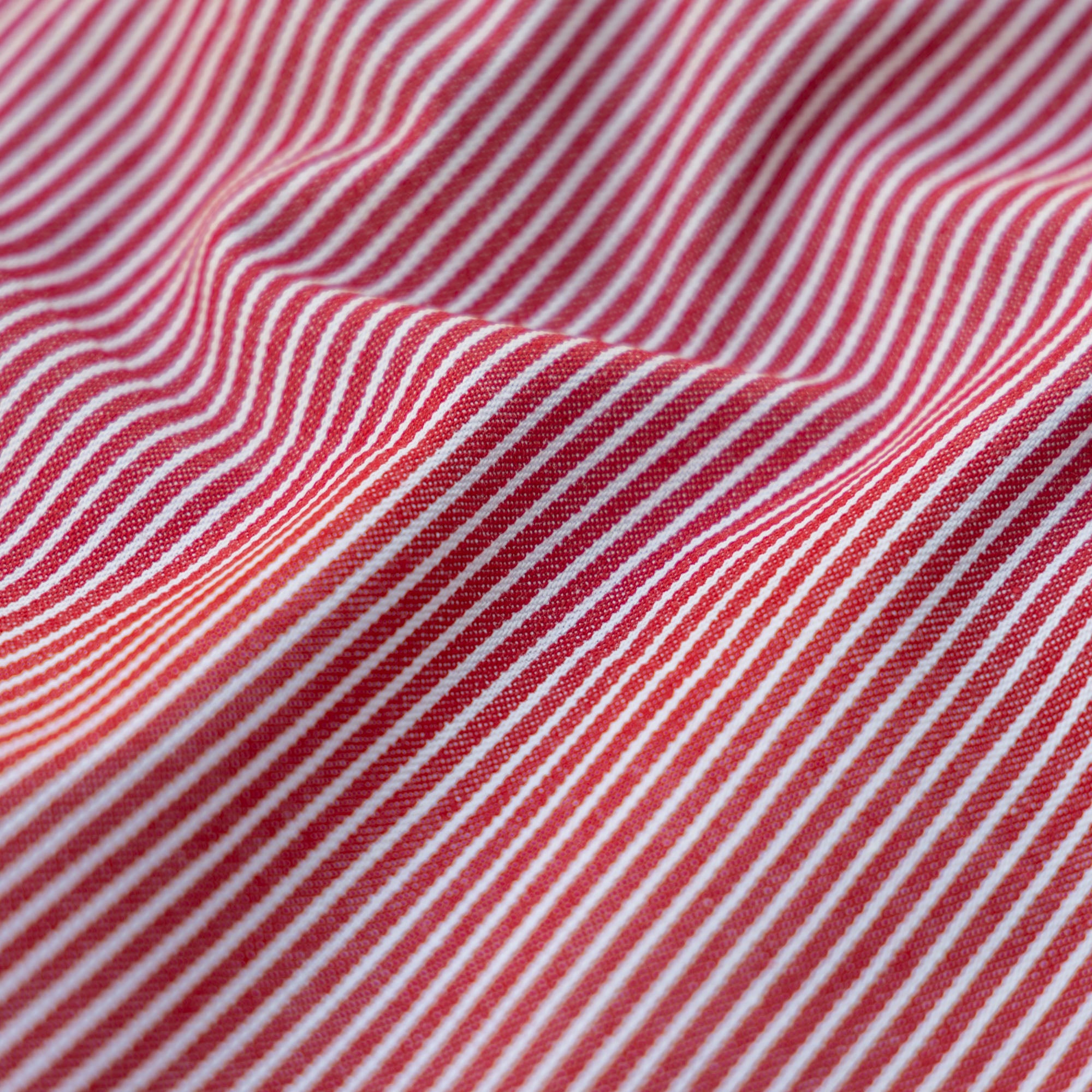 Denim yarn dyed strepen rood