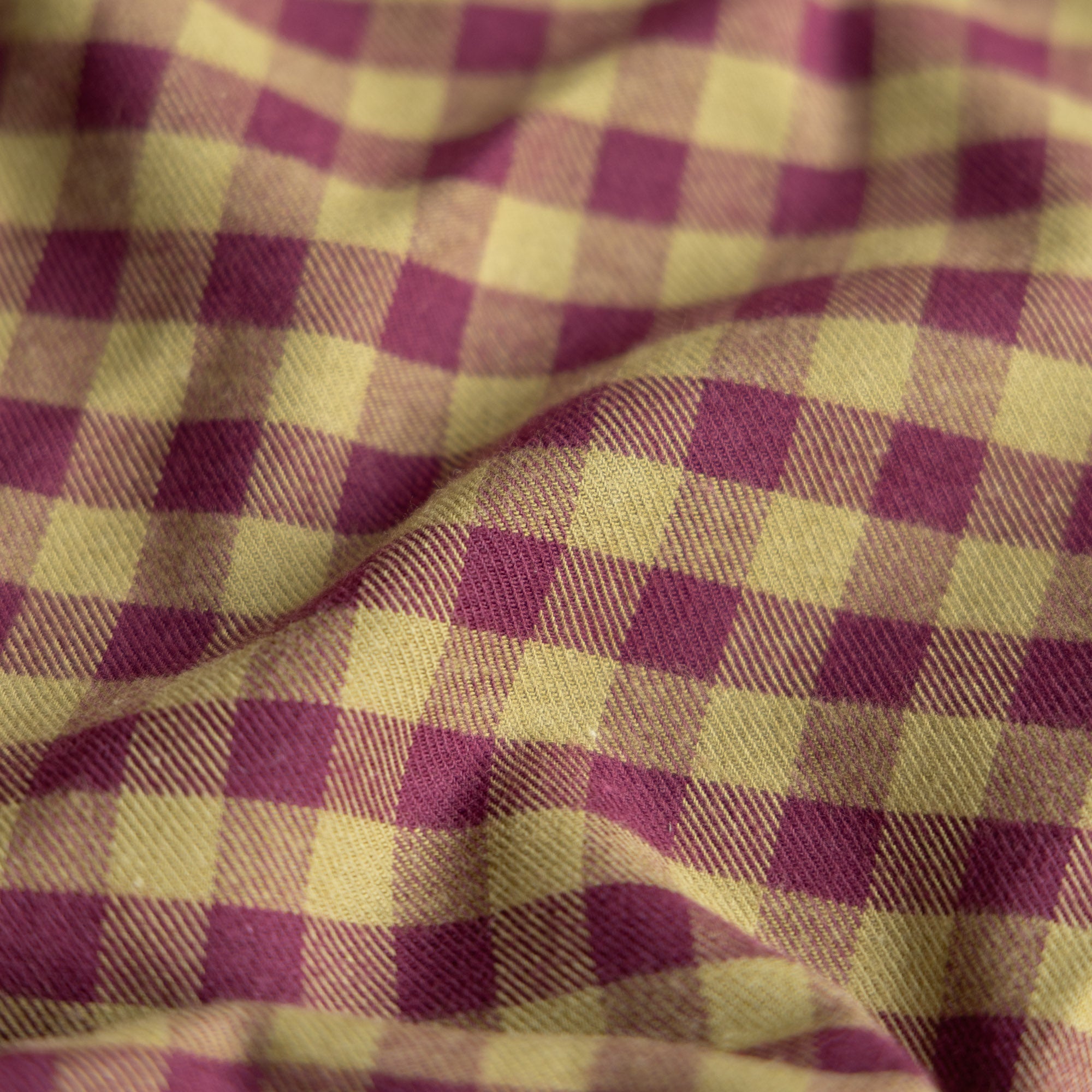 Flanel ruit olijfgroen/aubergine