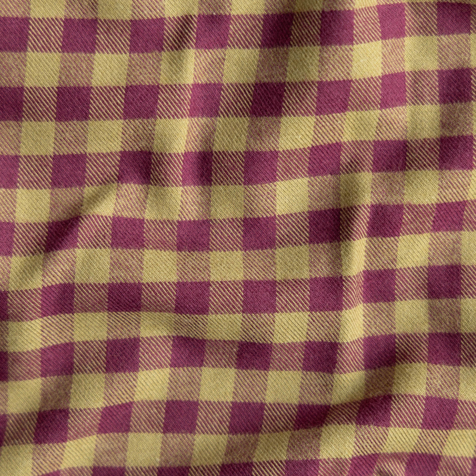 Flanel ruit olijfgroen/aubergine