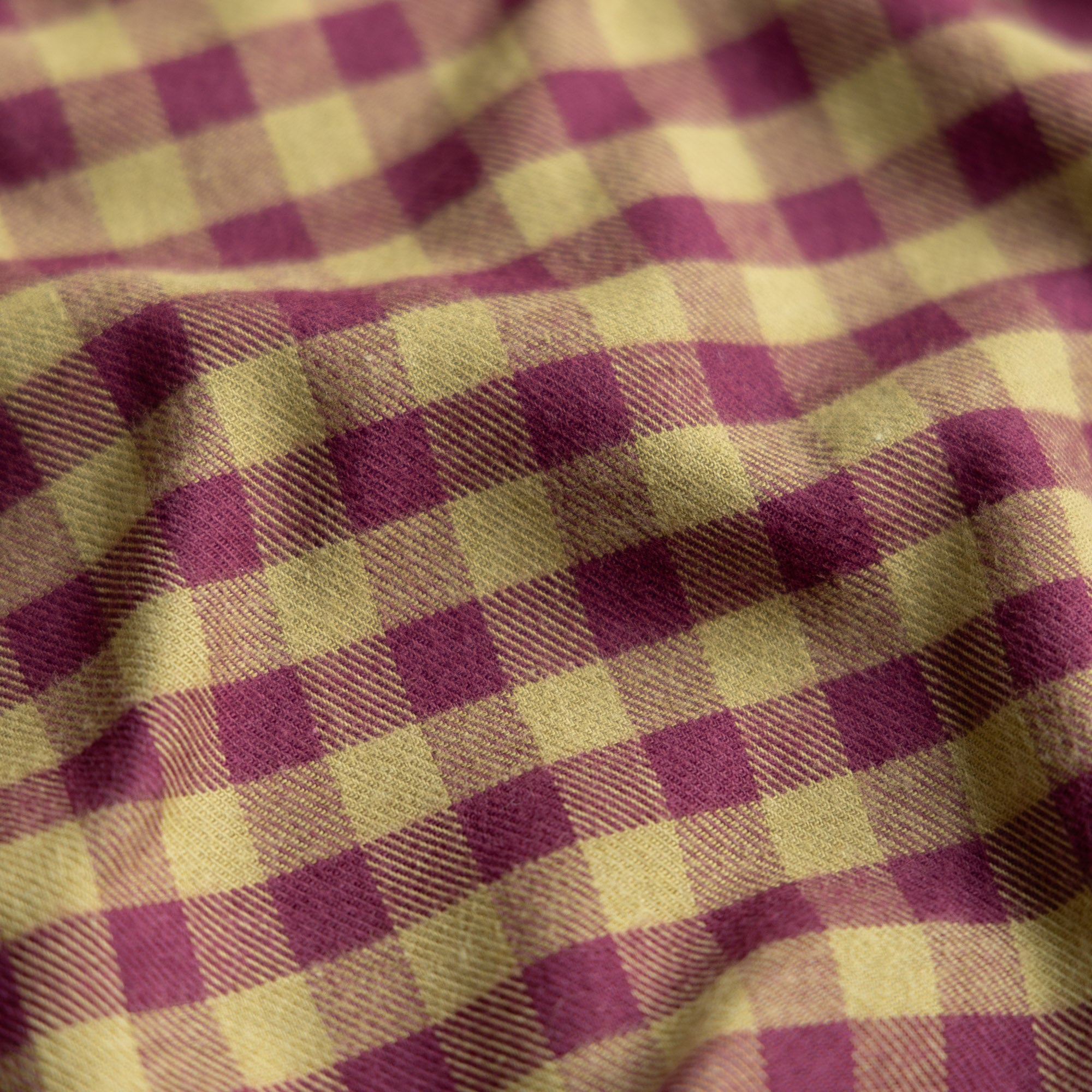 Flanel ruit olijfgroen/aubergine