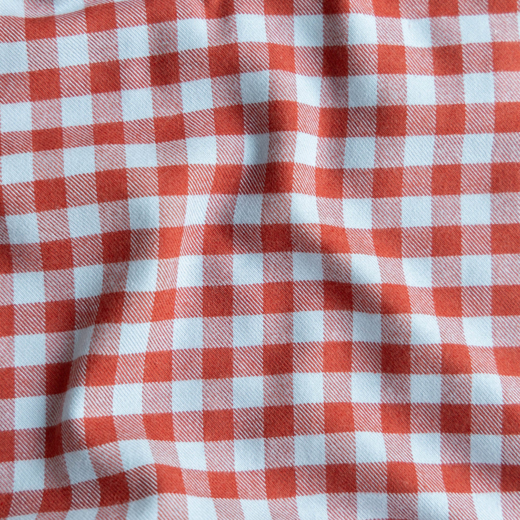 Flanel ruit steenrood/blauw