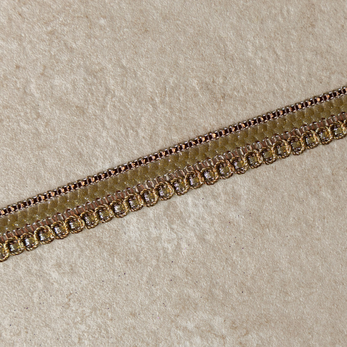 Galonband goud/bruin 17mm