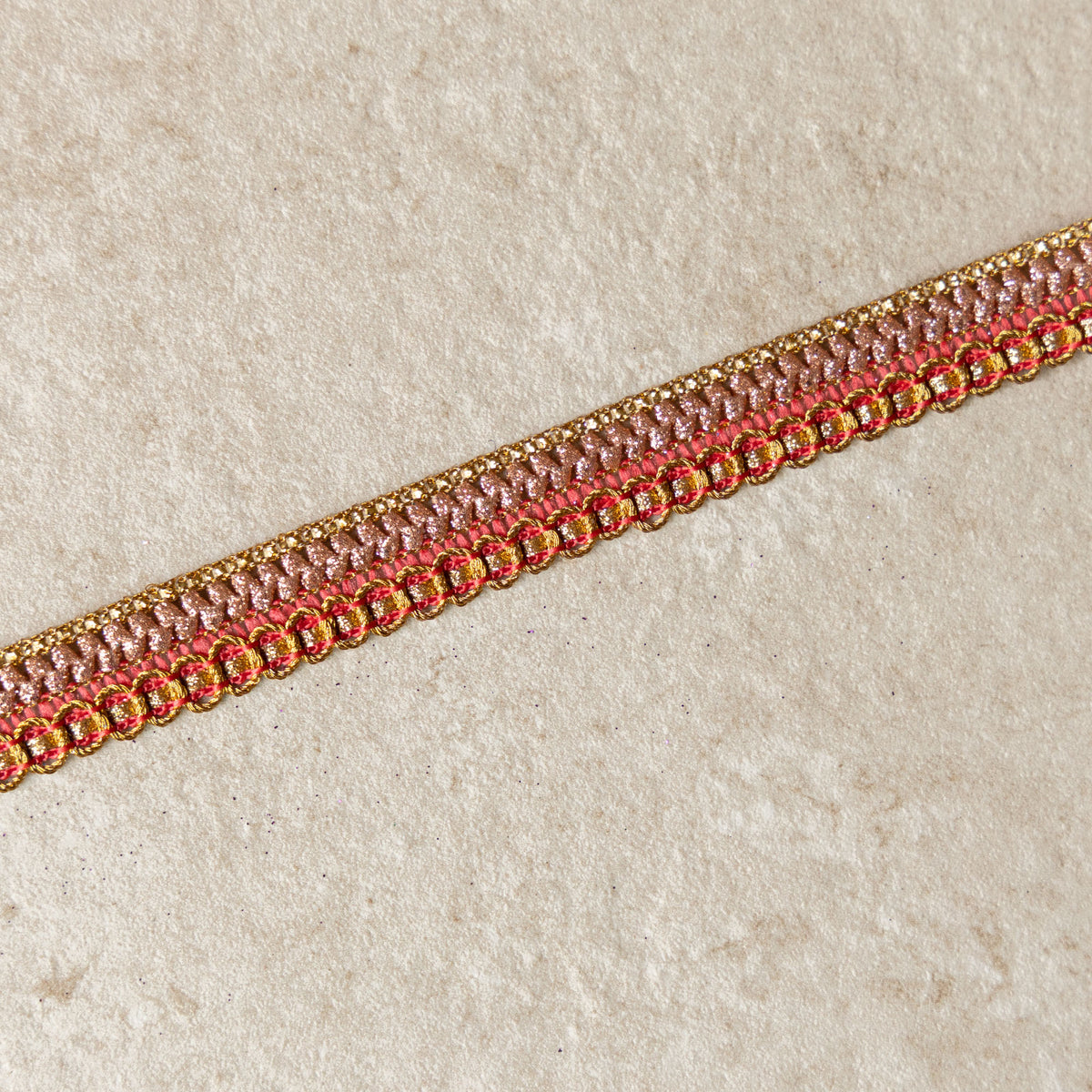 Galonband goud/roze 17mm