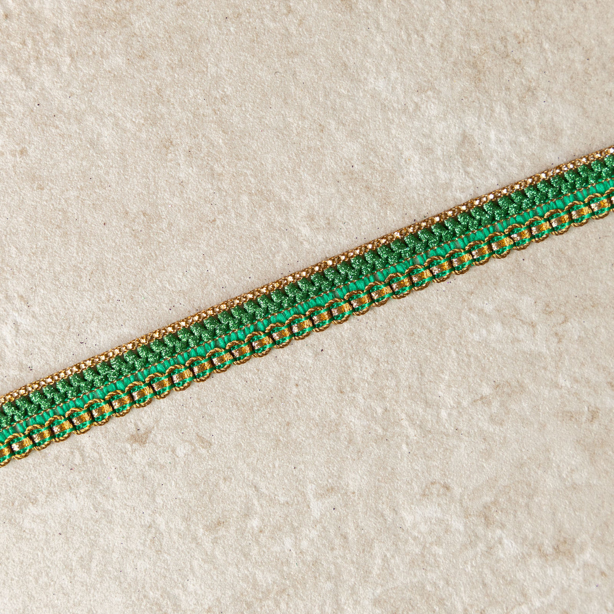 Galonband goud/groen 17mm