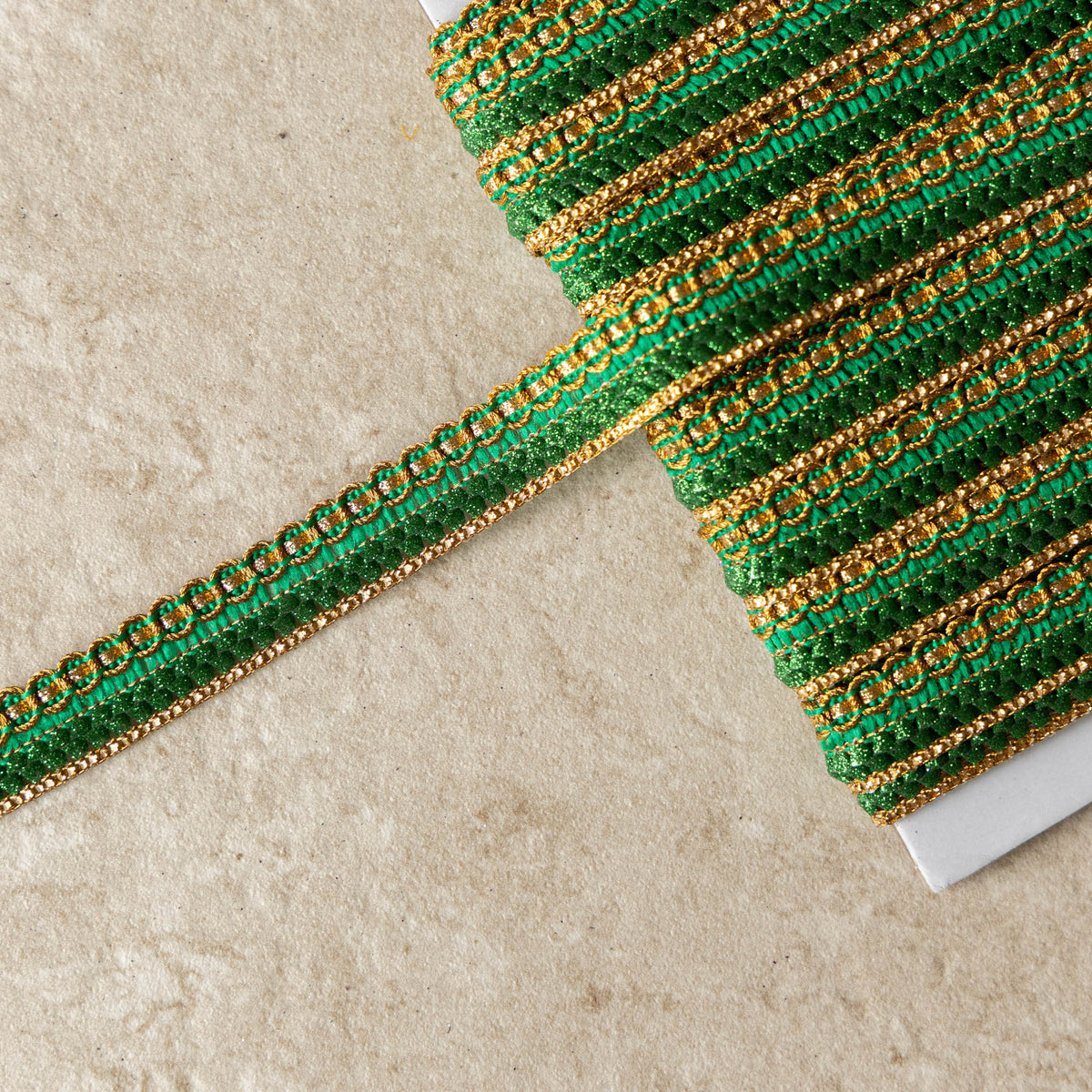 Galonband goud/groen 17mm