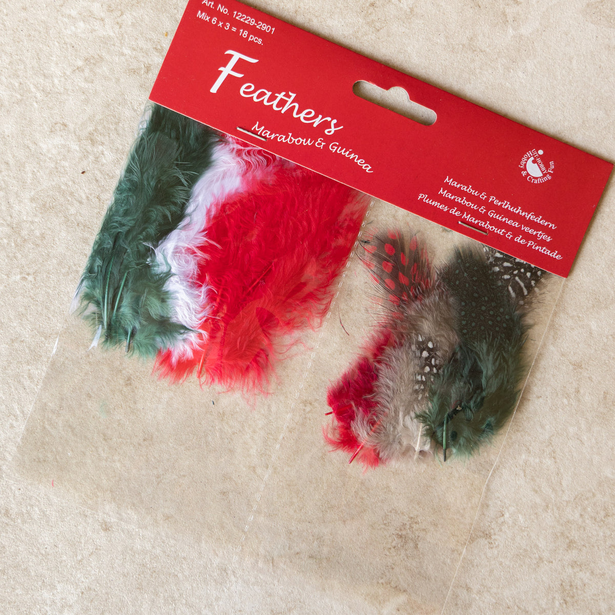 Veren mix rood/wit/groen - 18 stuks