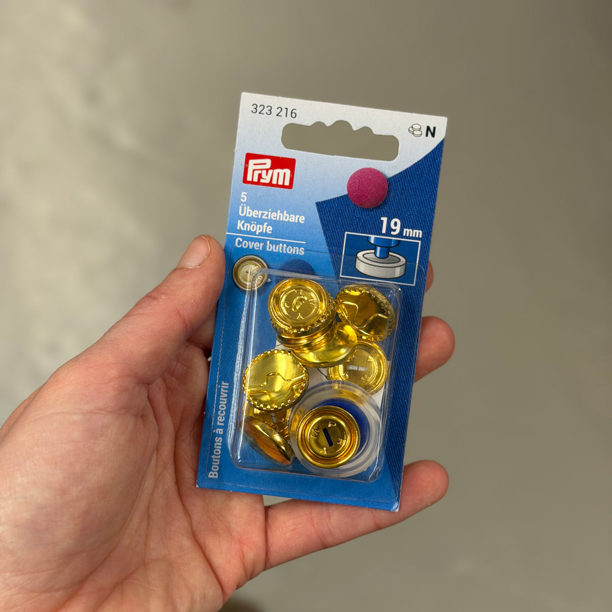 Prym stofknopen goud - 19mm - 5 stuks