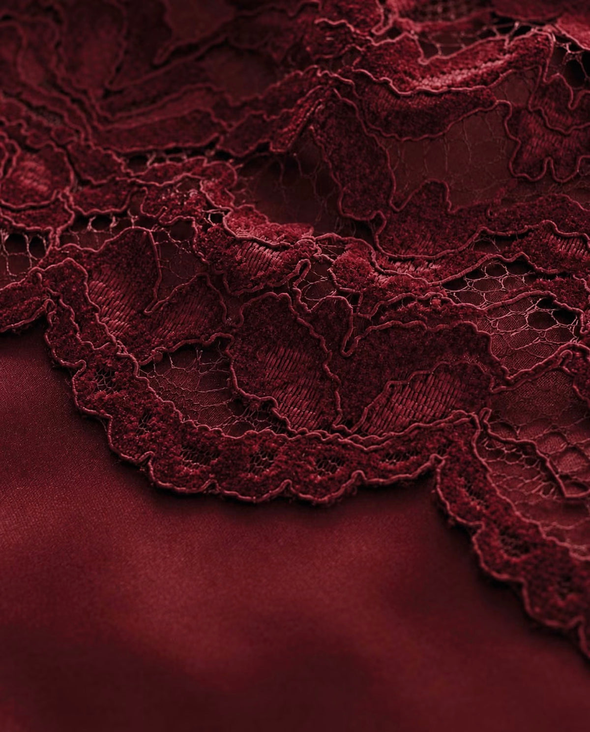 Chenille kant twee-zijdige golfrand bordeaux