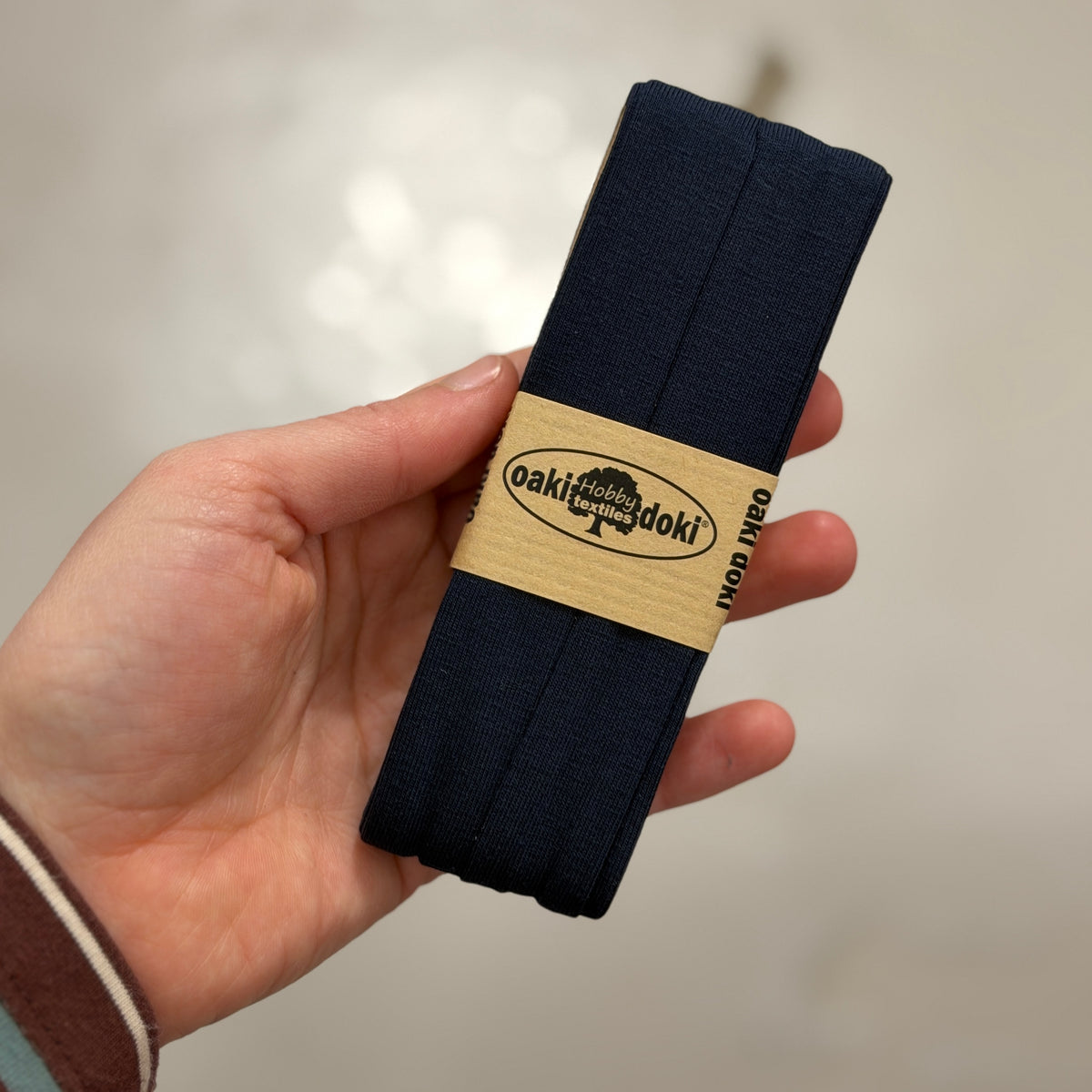 Oaki Doki - Tricot biaisband 20mm 3 meter - donkerblauw (009)