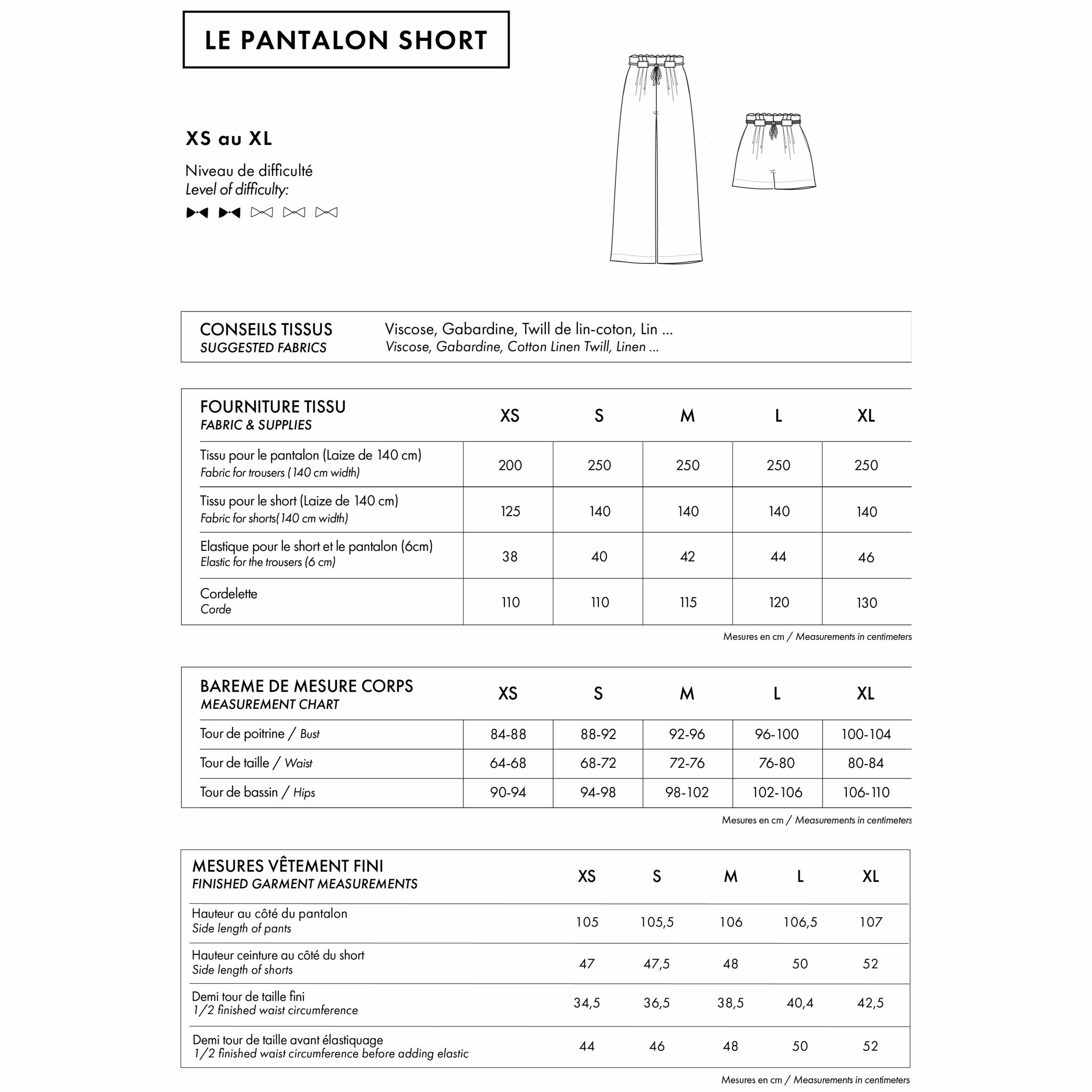 Atelier Brunette - Le Pantalon short (papieren patroon)