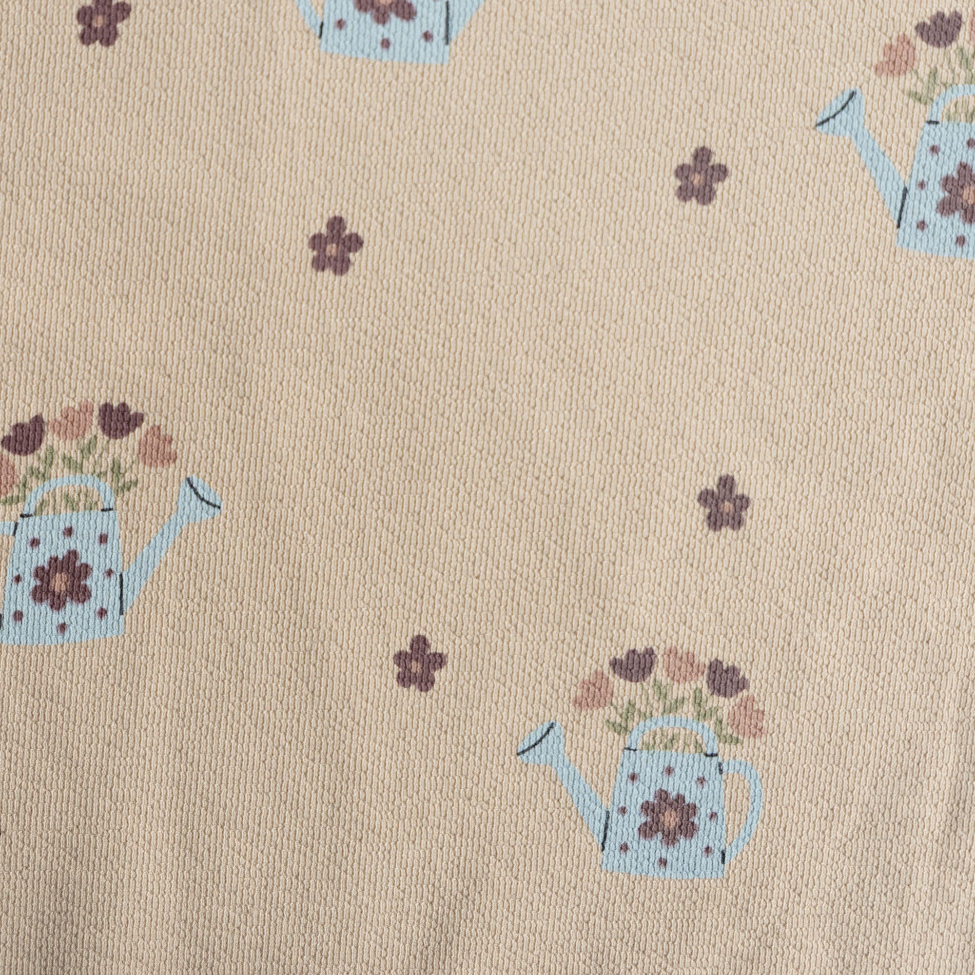 French terry crepe bloem beige