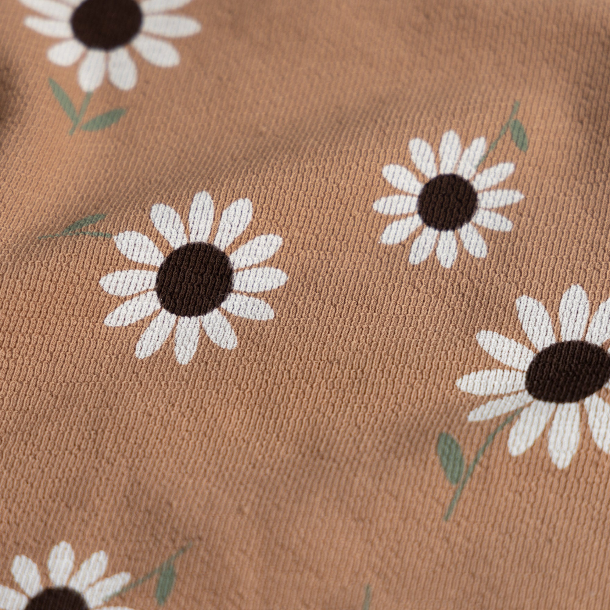 French terry crepe bloemen nootmuskaat